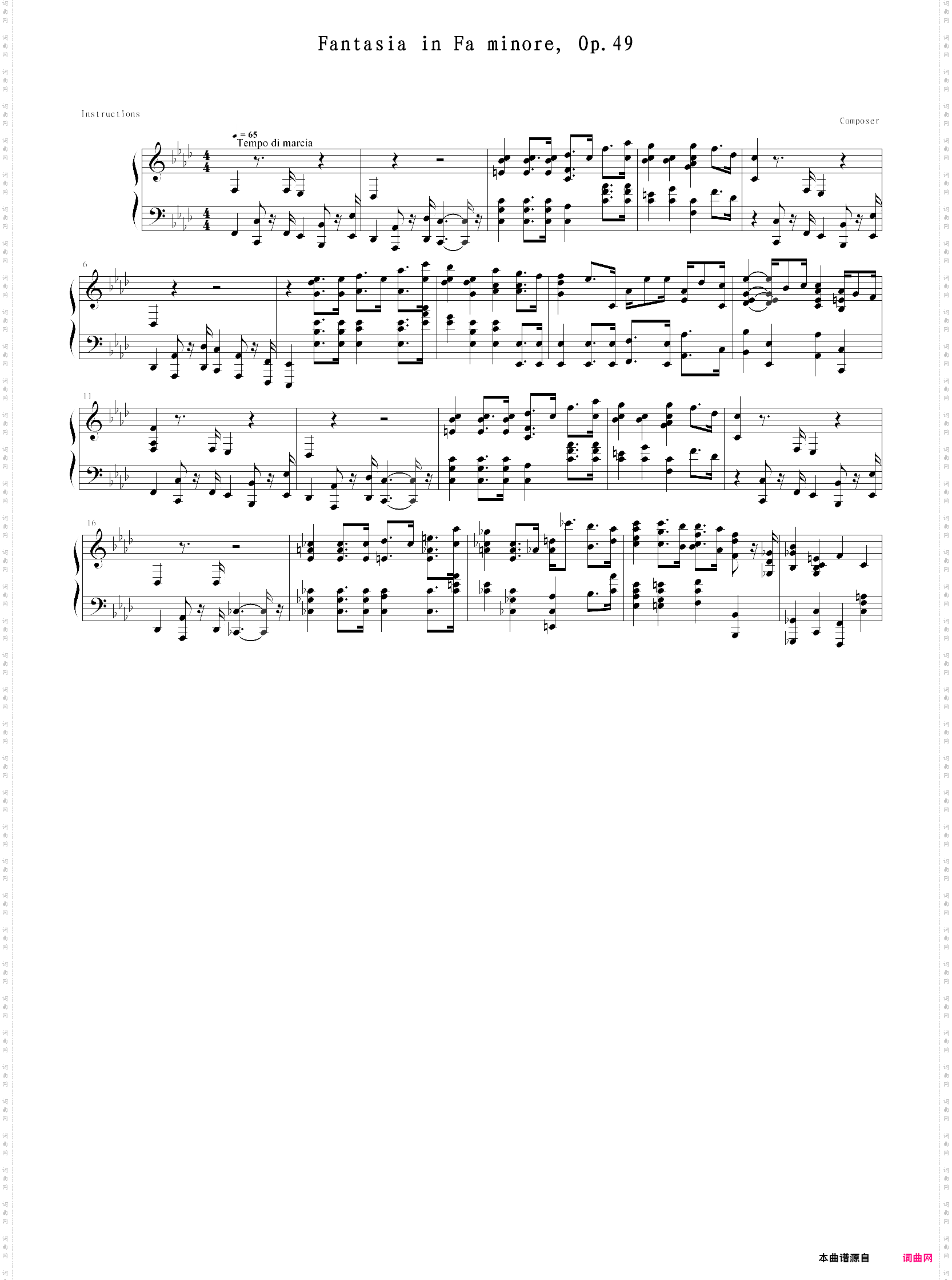肖邦f小调幻想曲op·49
