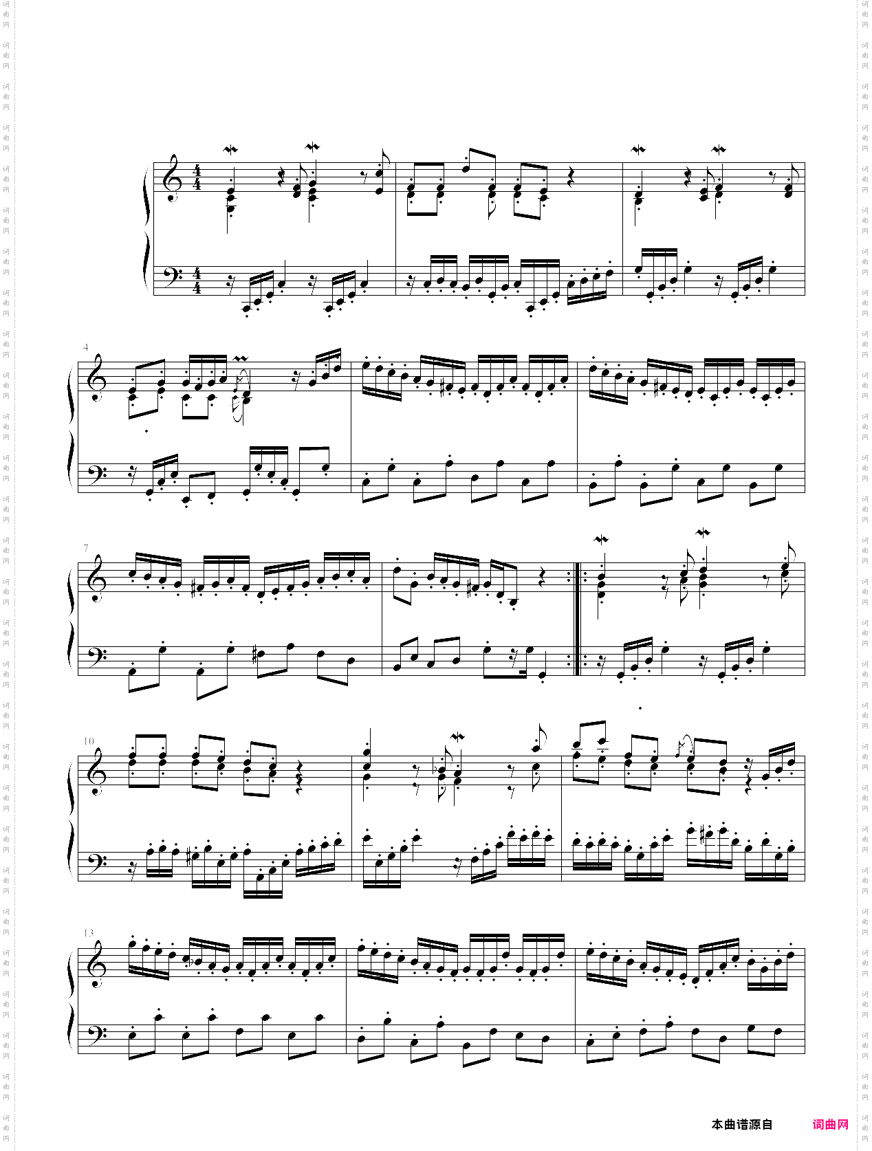 巴赫 小前奏曲no·1 bwv933