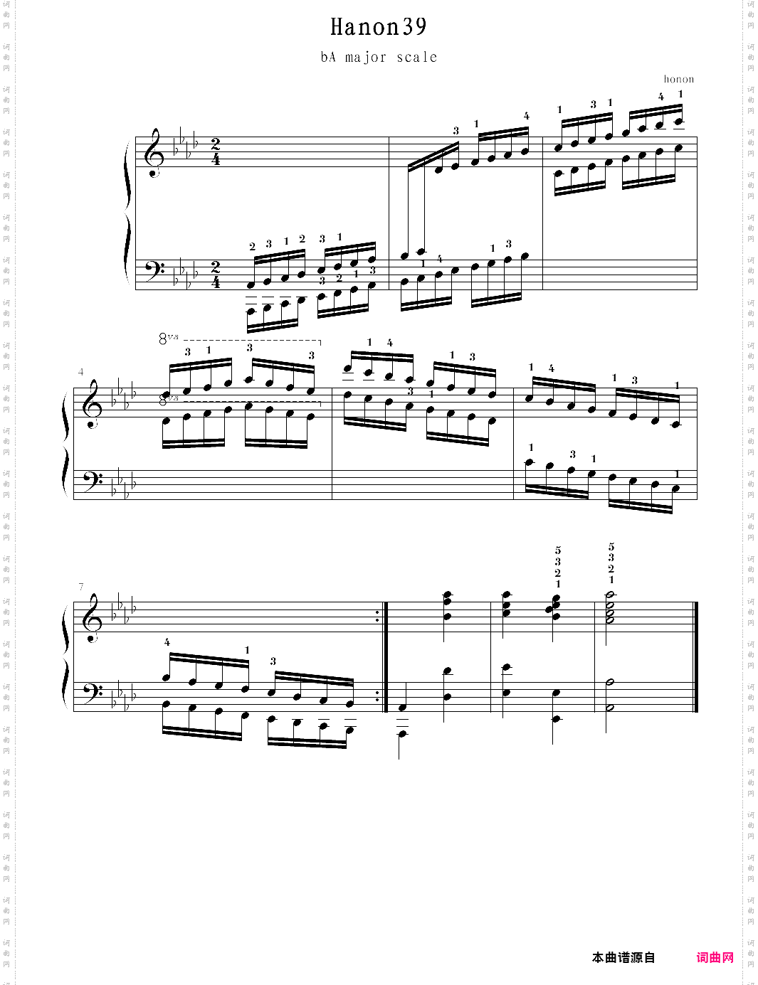 hanon39:ba major scale