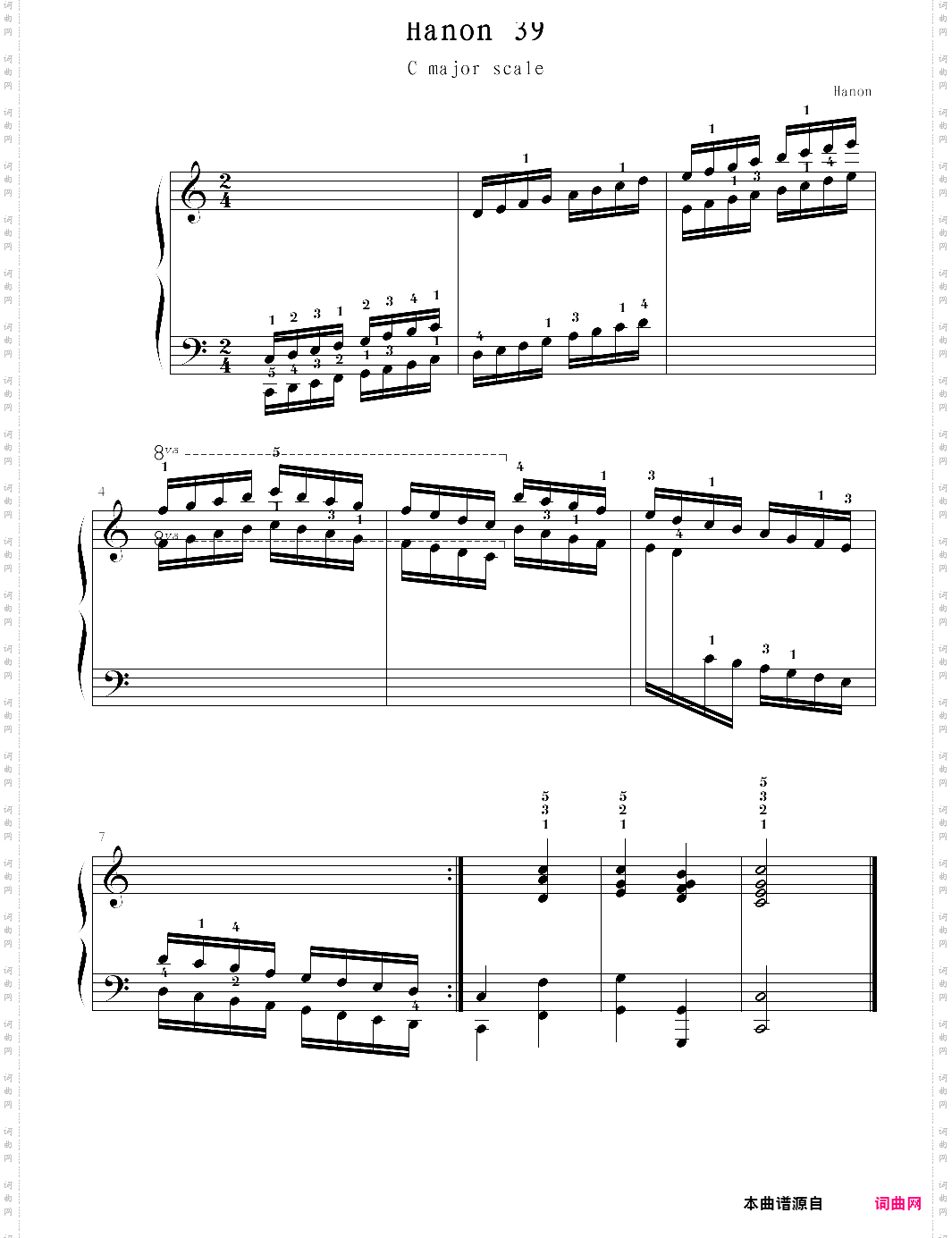 hanon 39:c major scale