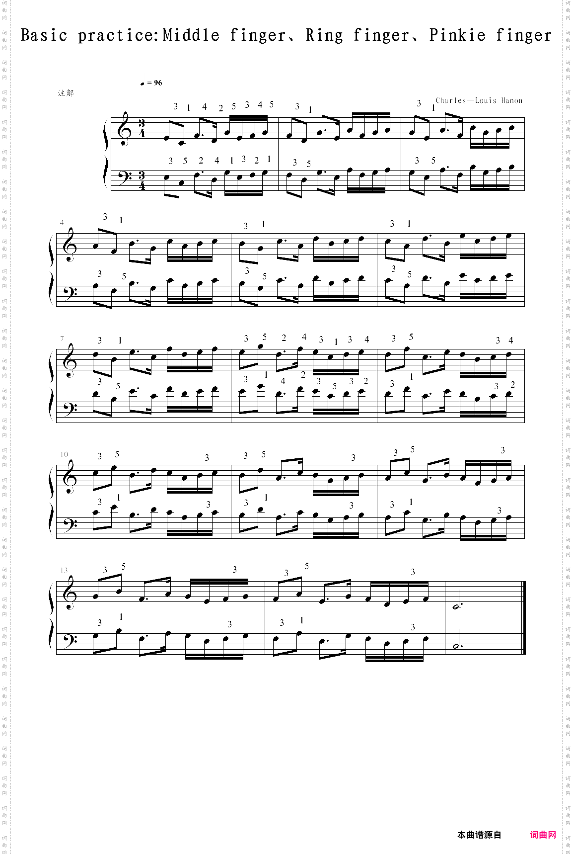 middle finger、ring finger、pinkie finger