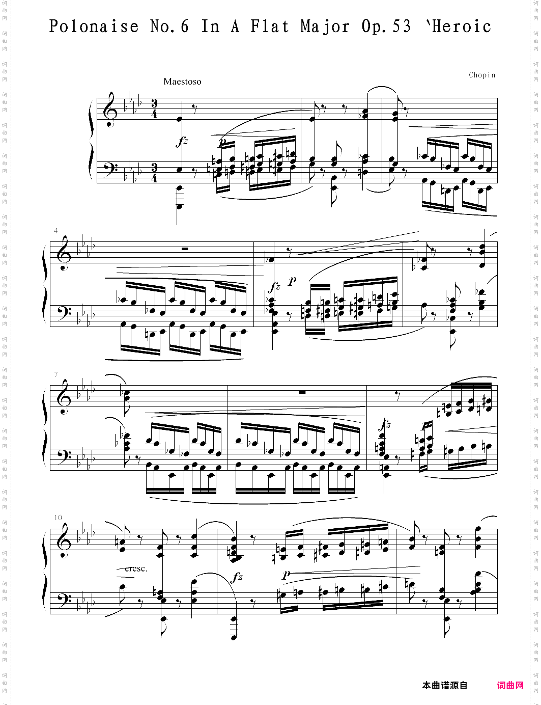heroic:polonaise in a-flat major, op· 53