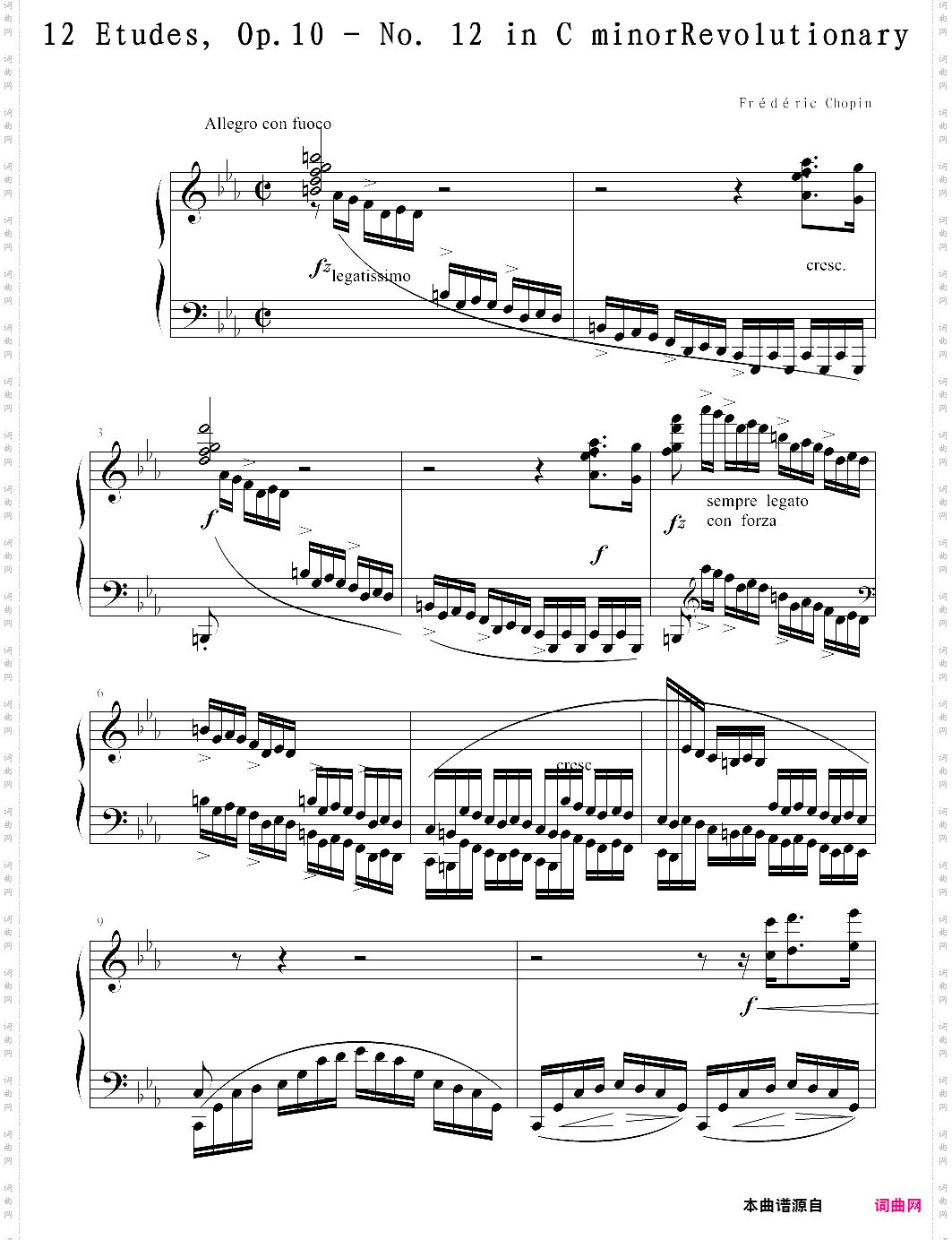 12 etudes, op·10 - no· 12 in c minor revolutionary