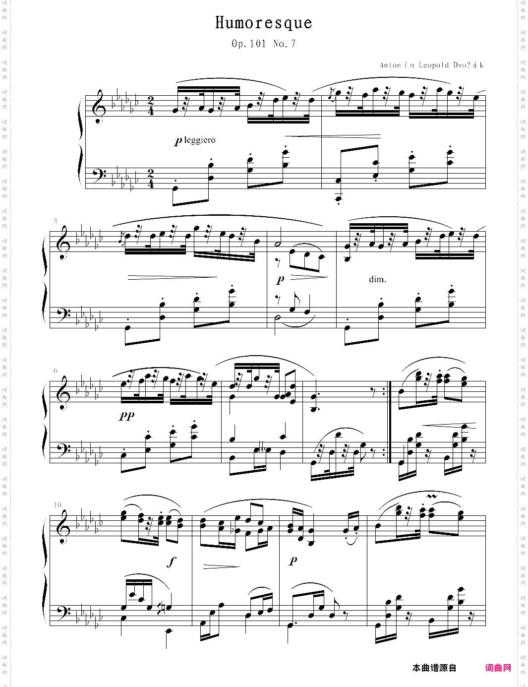 humoresque op·101 no·7