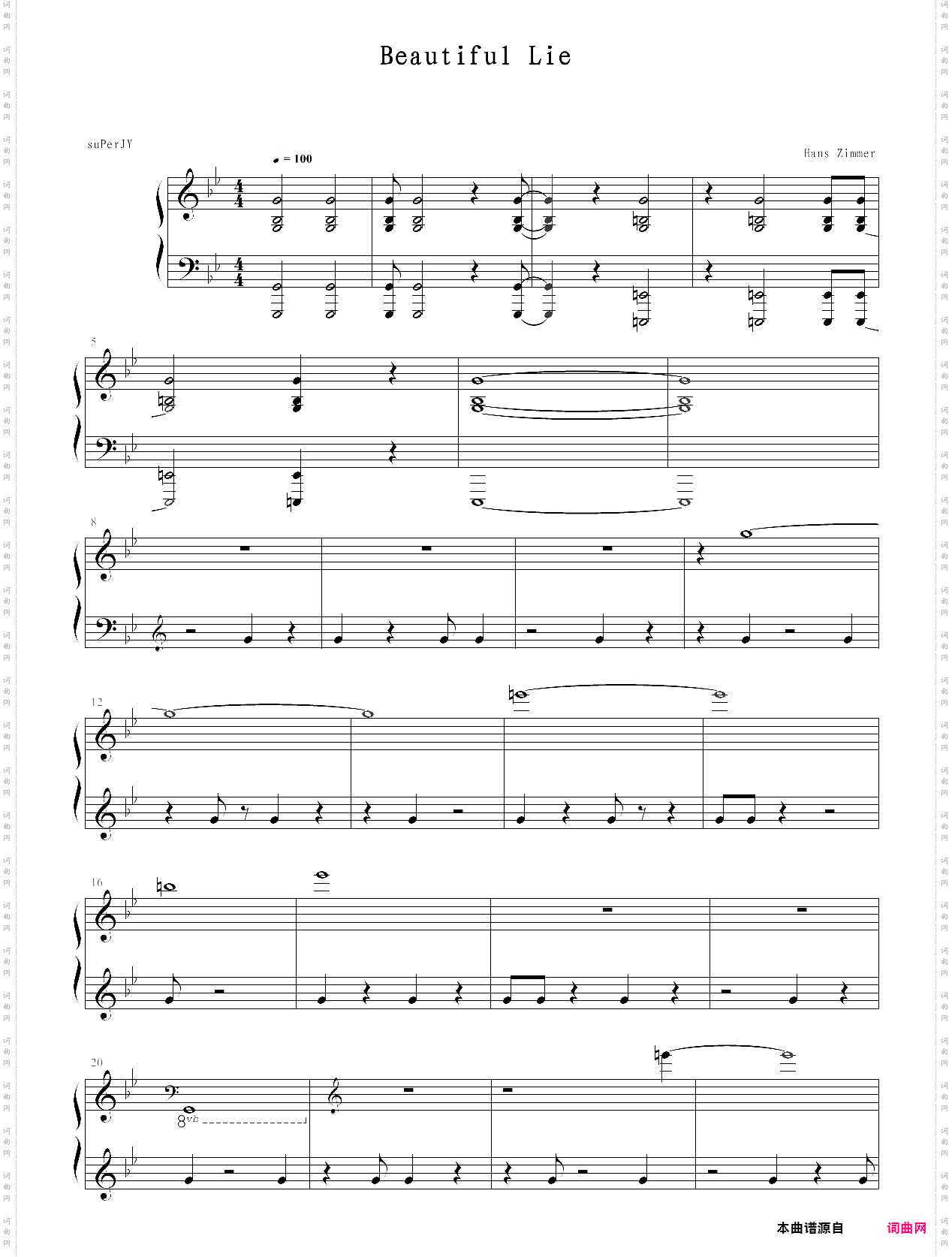 beautiful lie蝙蝠侠大战超人正义黎明片头曲