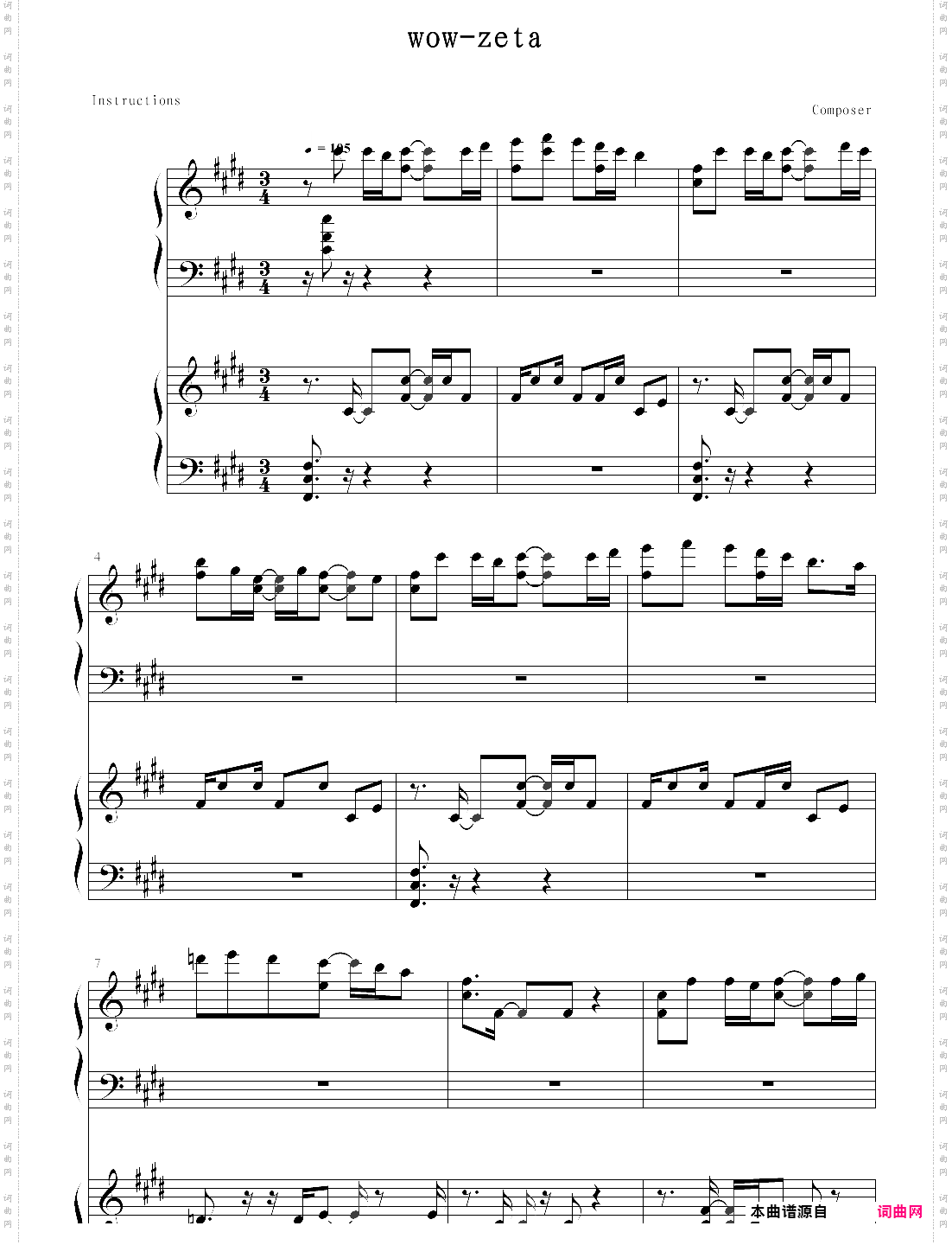 wow piano solo- zetacola 四声部权威版