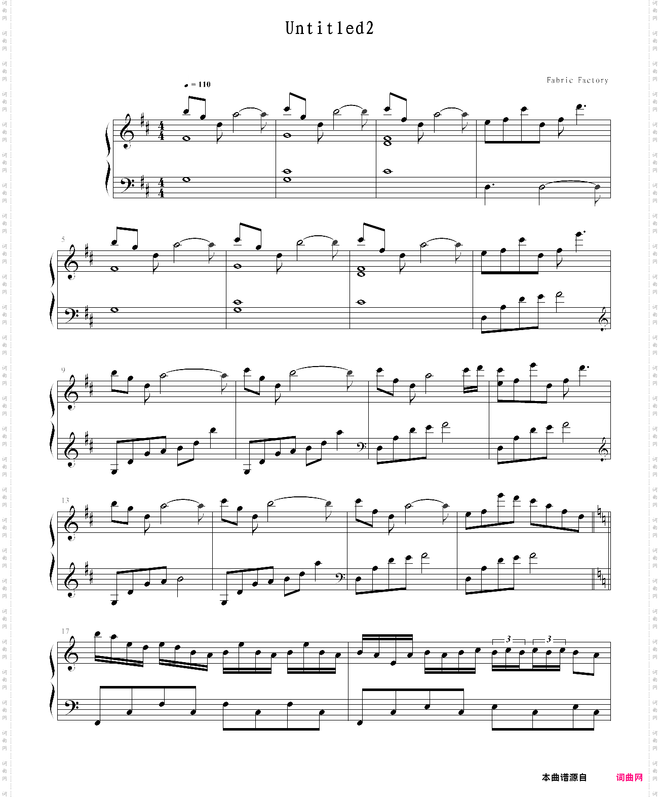 deemo - untitled2 钢琴伴奏谱