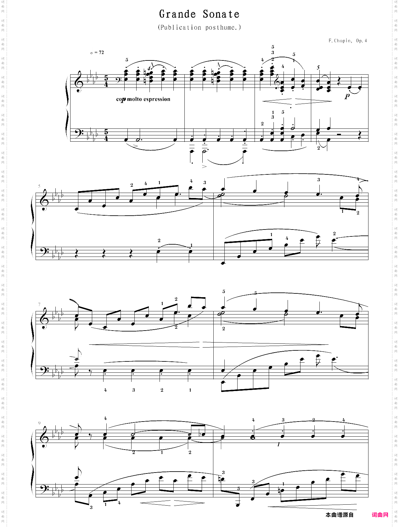 肖邦-奏鸣曲no·1 in c minor, op·4