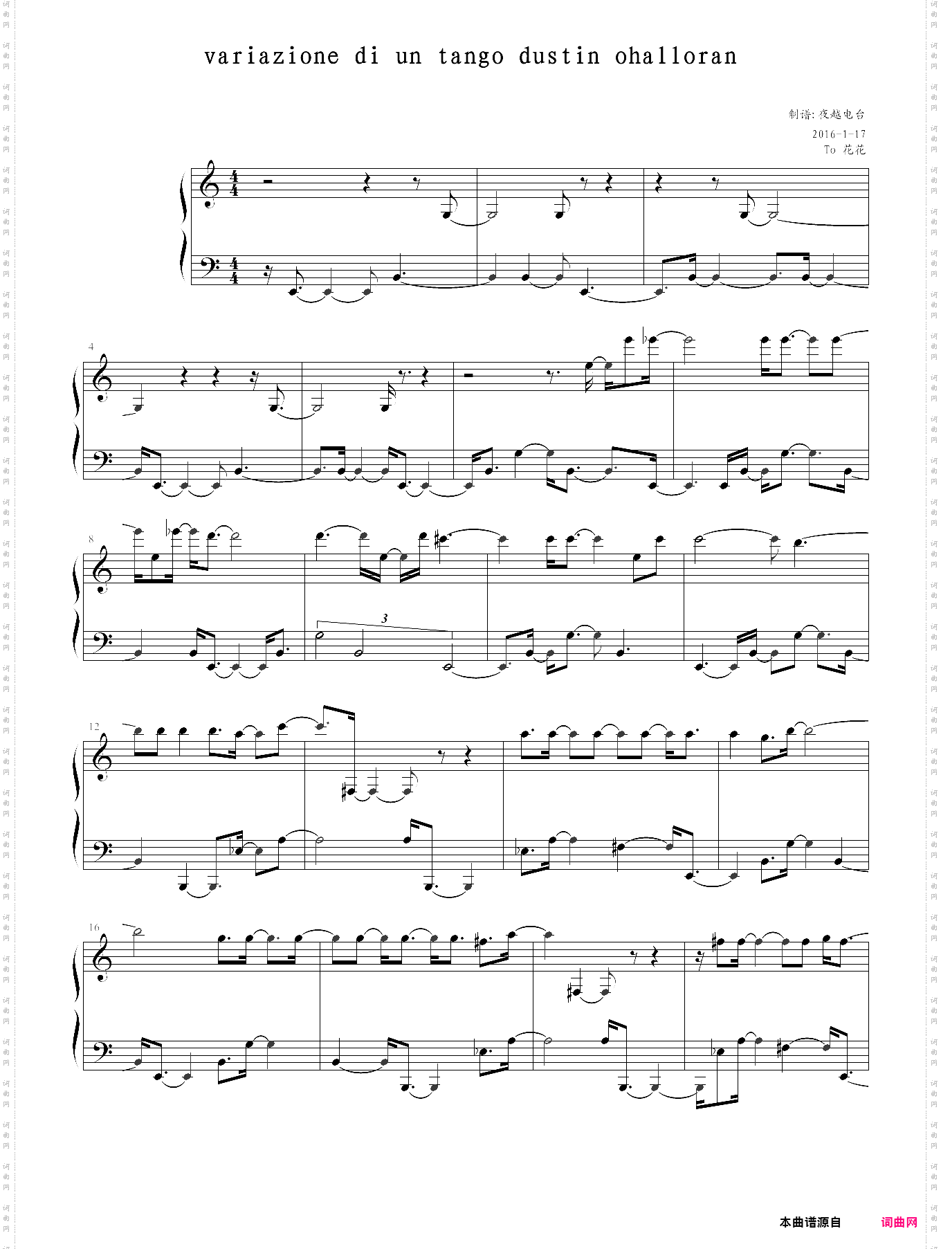 variazione di un tango