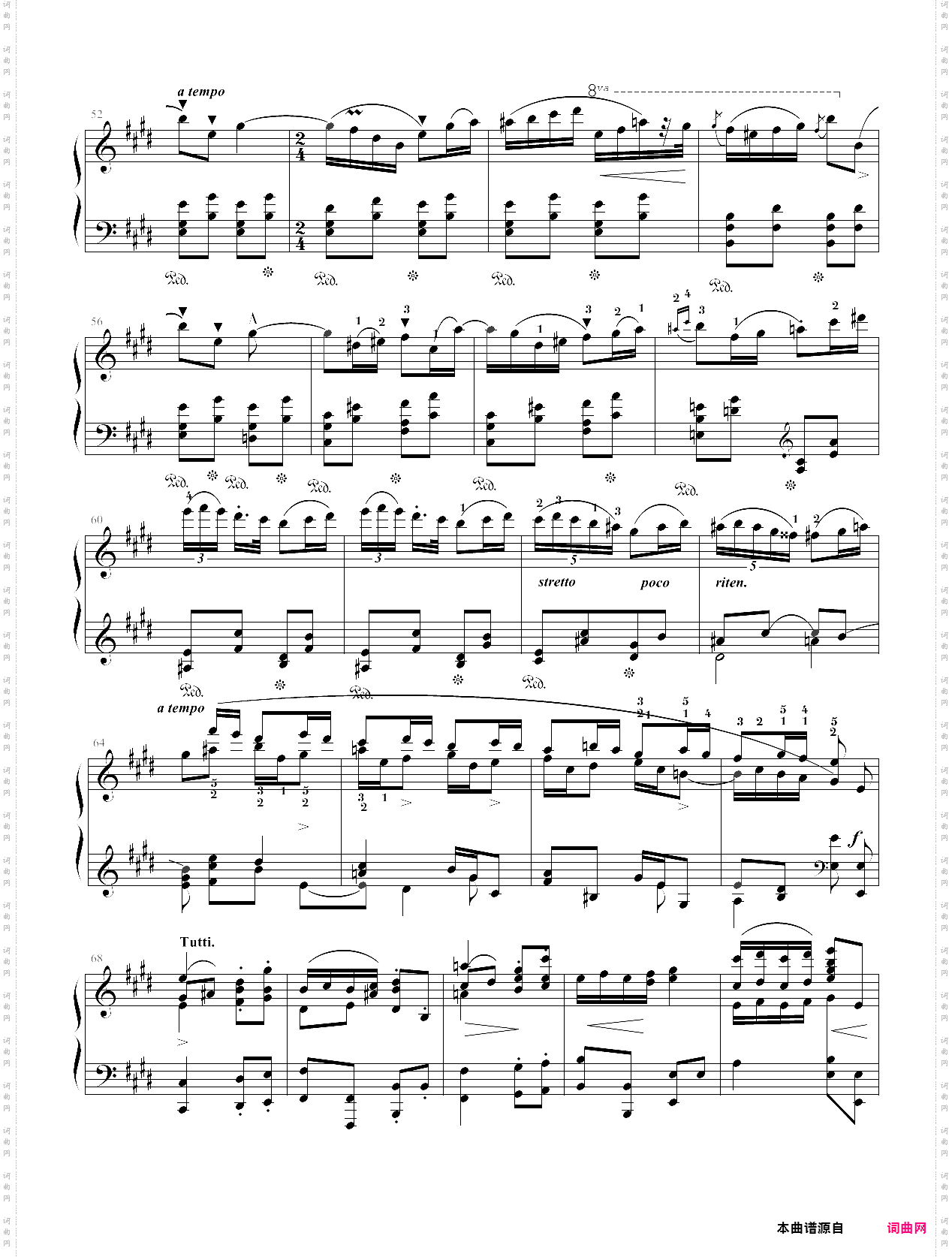 肖邦第一钢琴协奏曲第三乐章仅开头部分