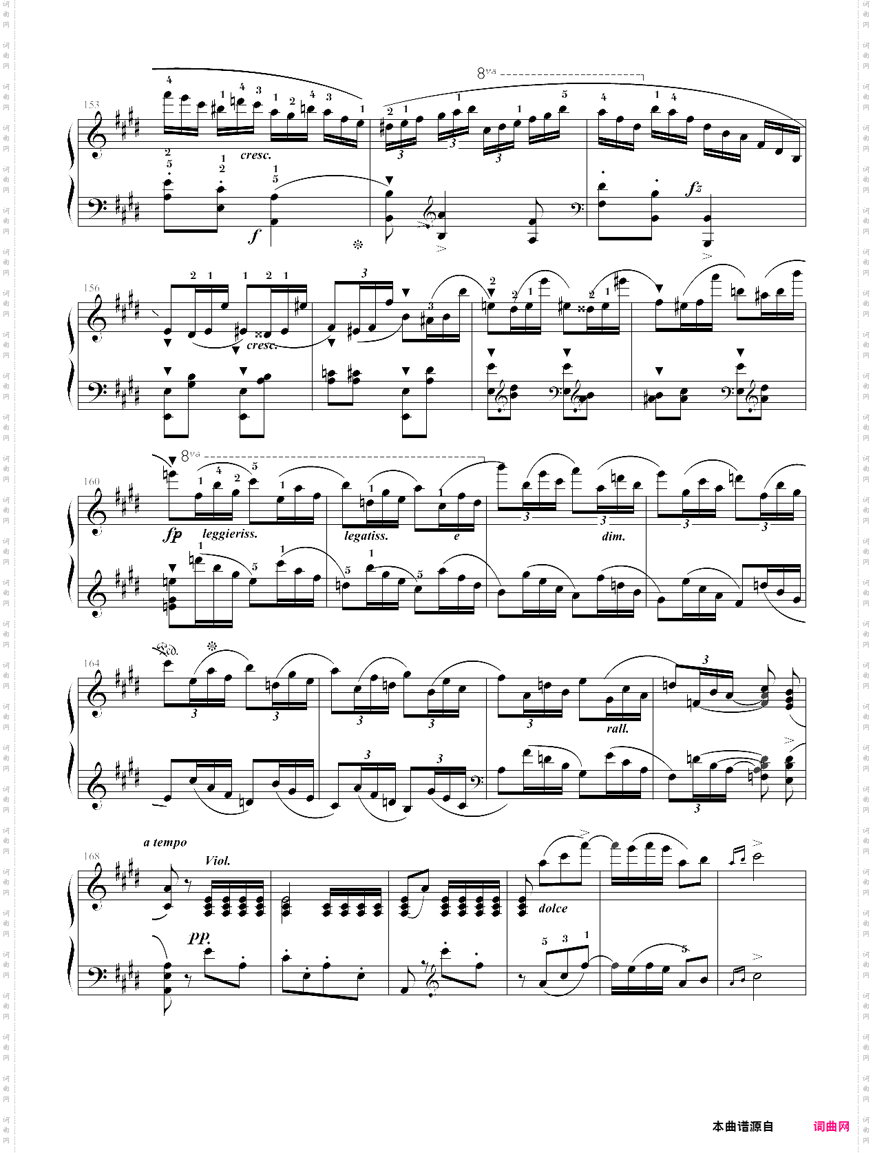 肖邦第一钢琴协奏曲第三乐章仅开头部分