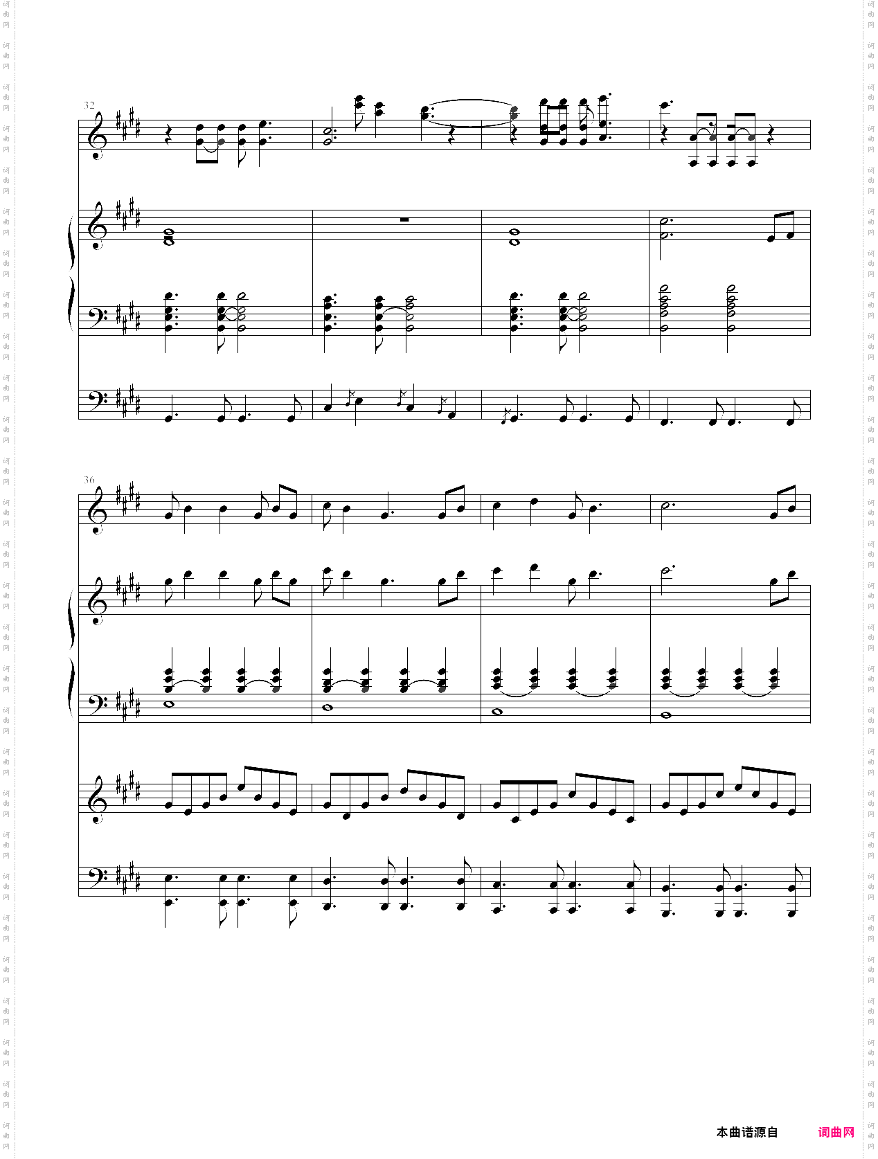 yesterday once more_弹唱谱