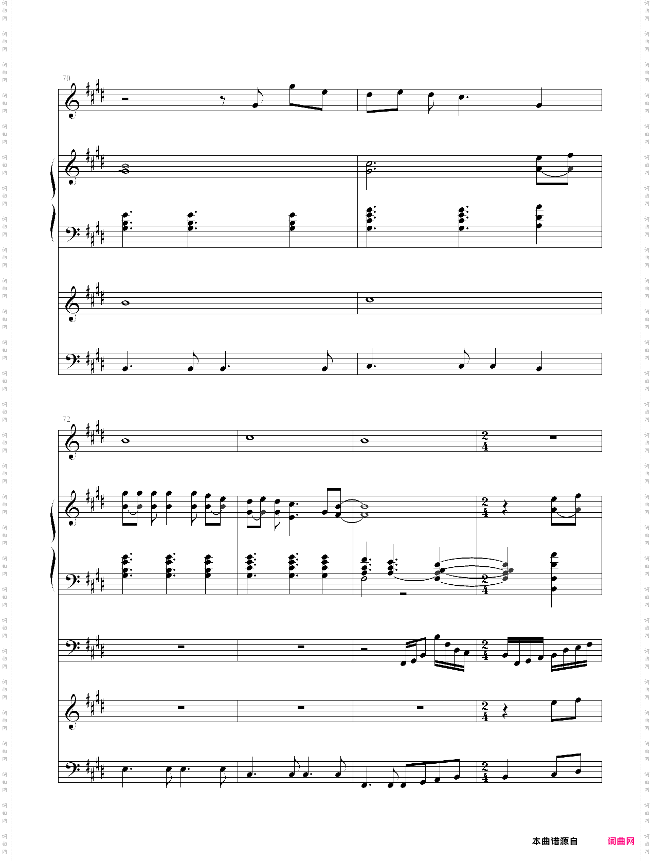 yesterday once more_弹唱谱