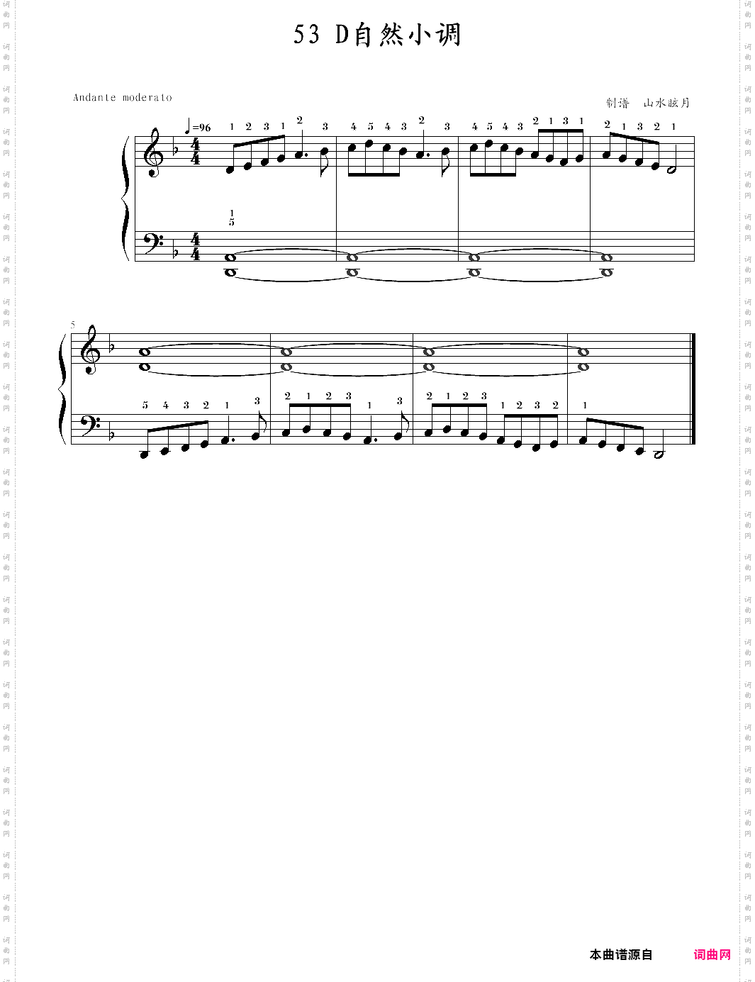 快乐钢琴3技巧53·d自然小调