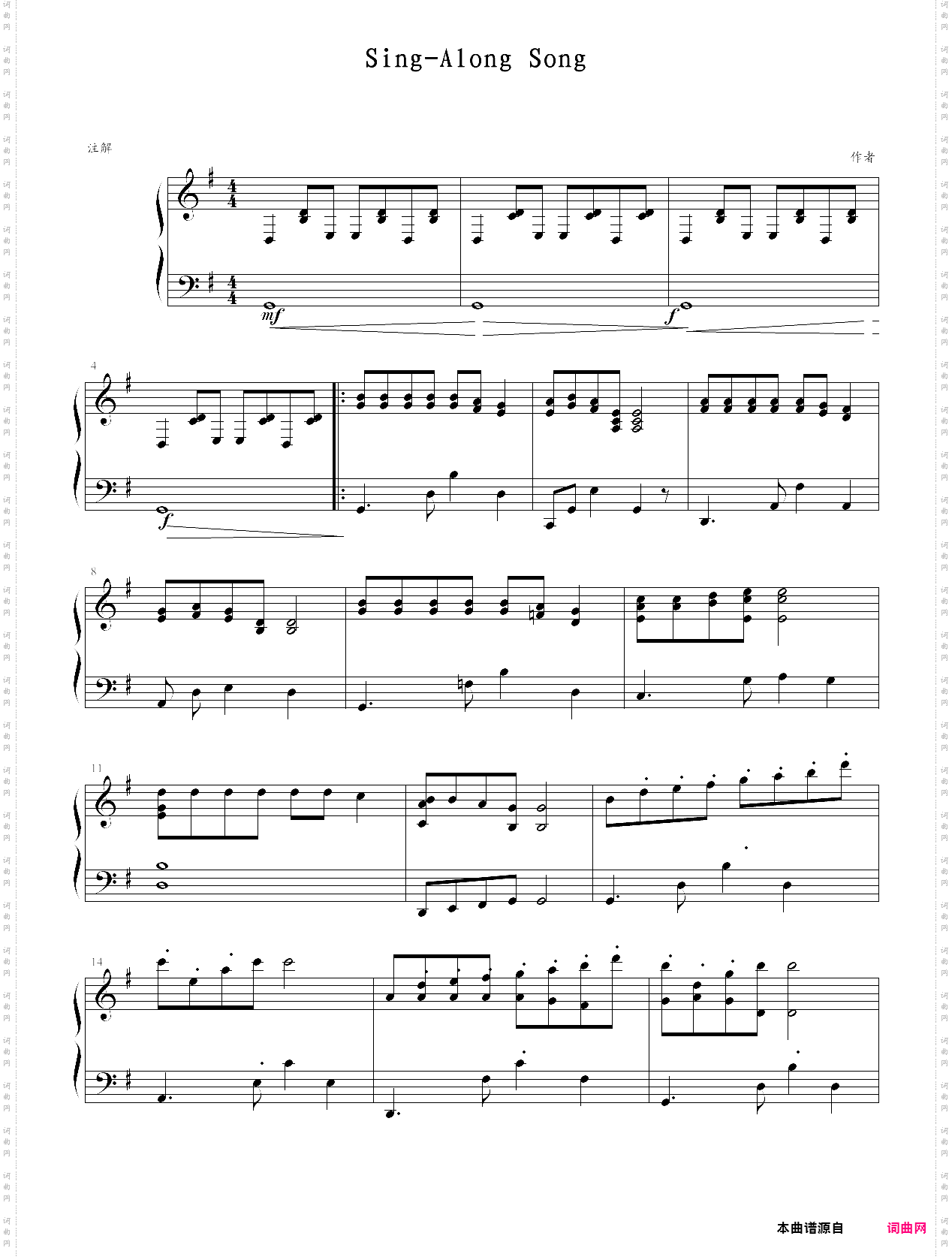 sing-along song_改编钢琴曲