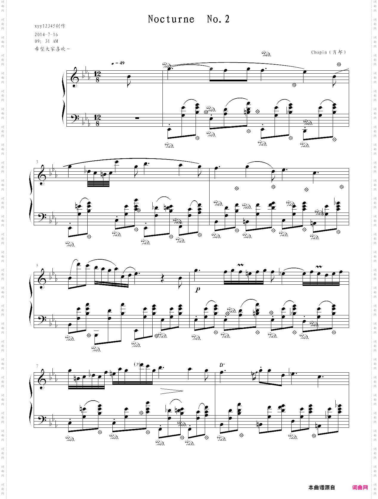 nocturne no·2肖邦