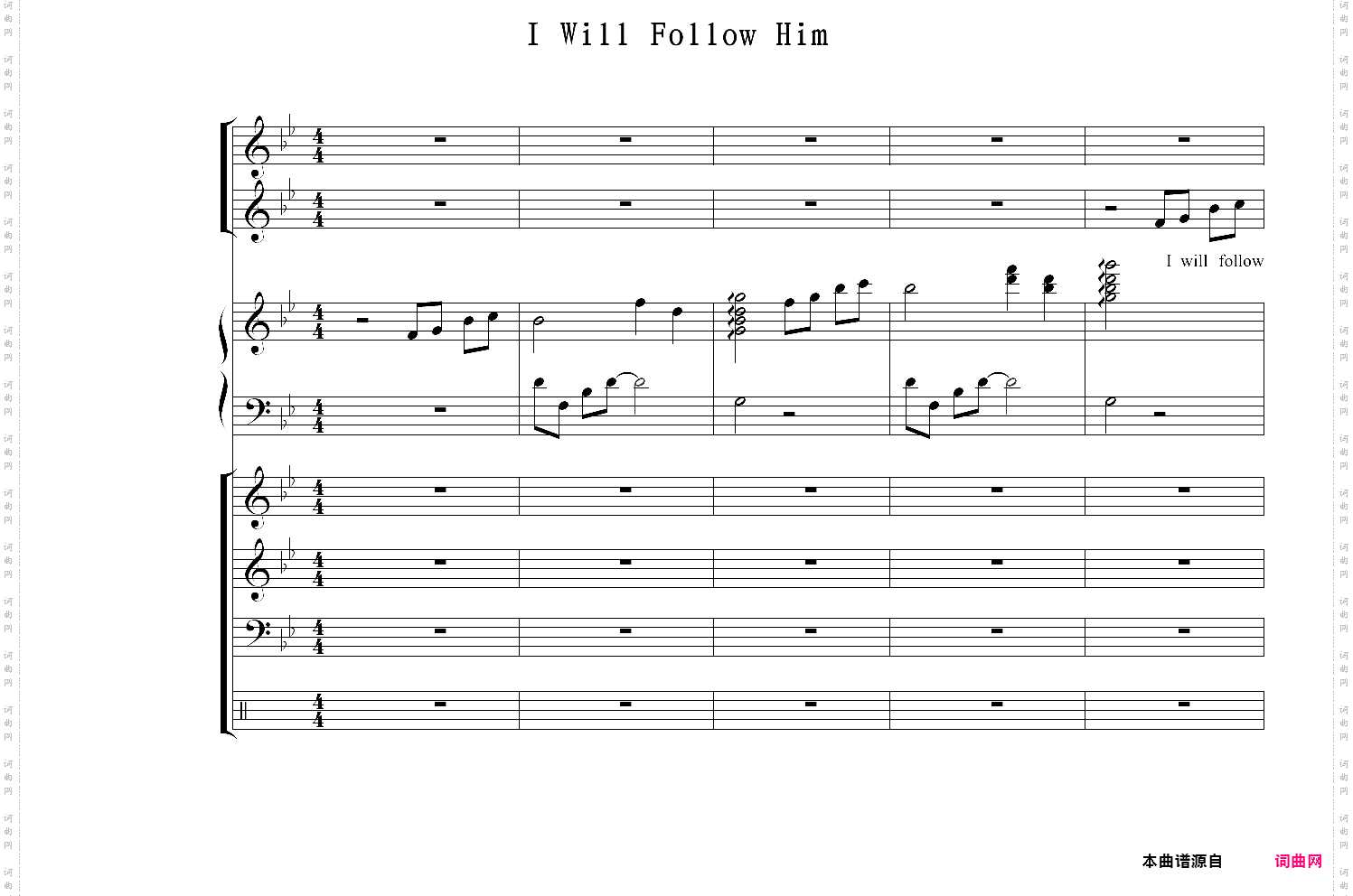 i will follow him 总谱
