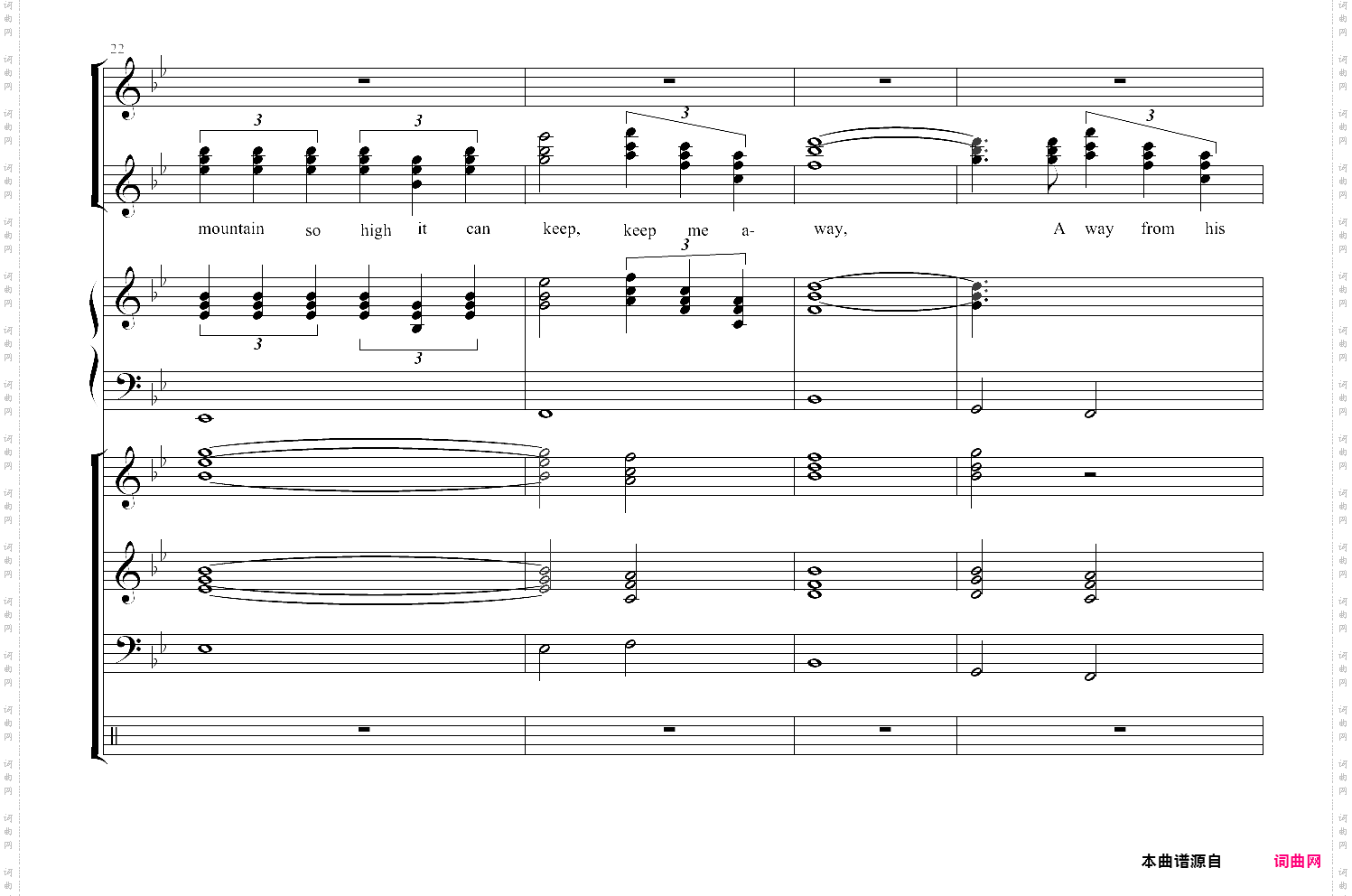 i will follow him 总谱