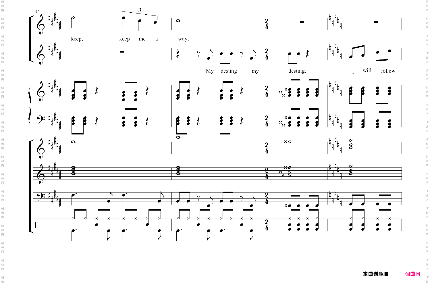 i will follow him 总谱