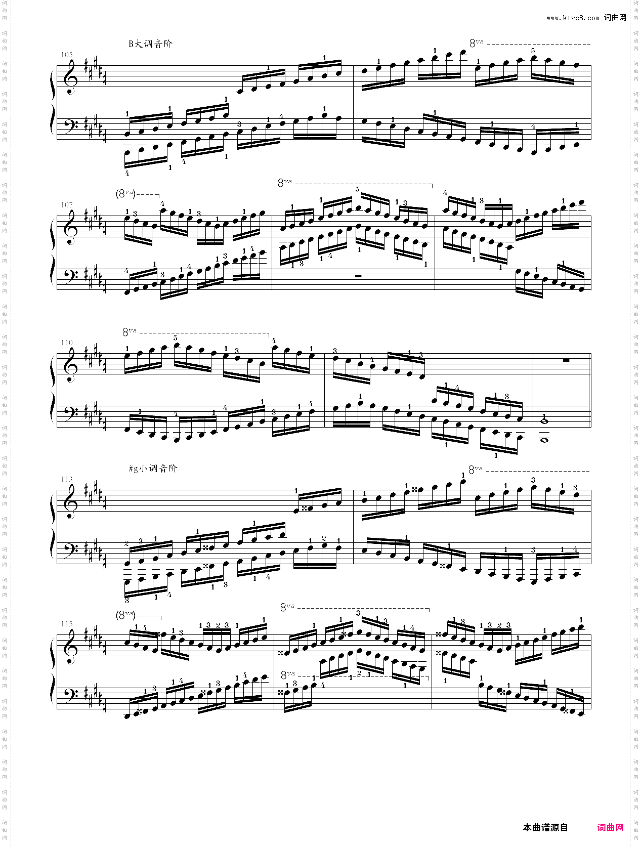 169-191·第八级基本练习01音阶与琶音-中国音乐学院钢琴考级全国通用教材第二套
