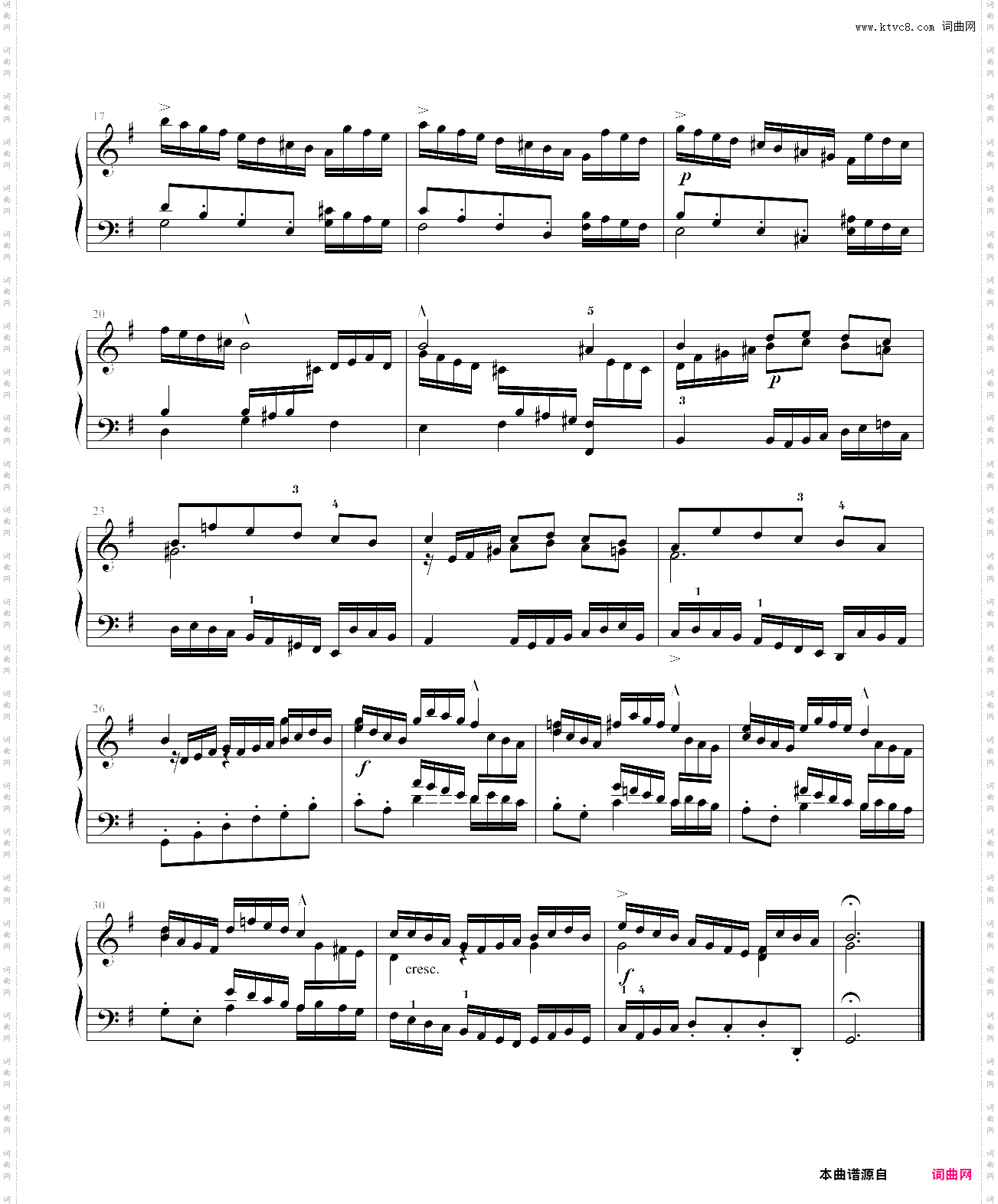 三部创意曲no·10 巴赫 考级