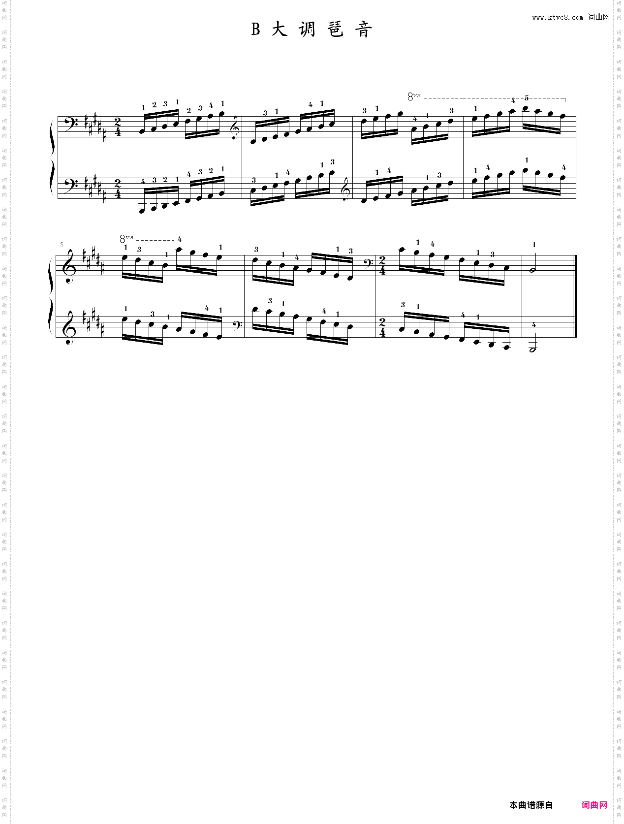 b大调音阶 考级