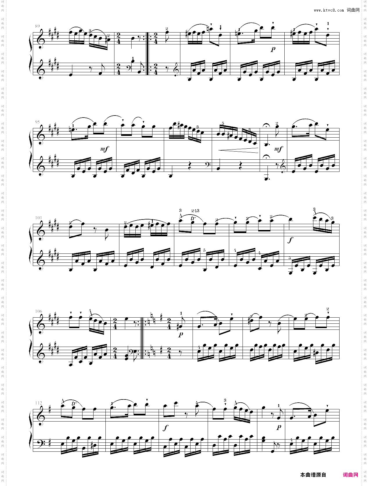 129·第六级规定曲目a组奏鸣曲op·34第三乐章-中国音乐学院钢琴考级全国通用教材第二套