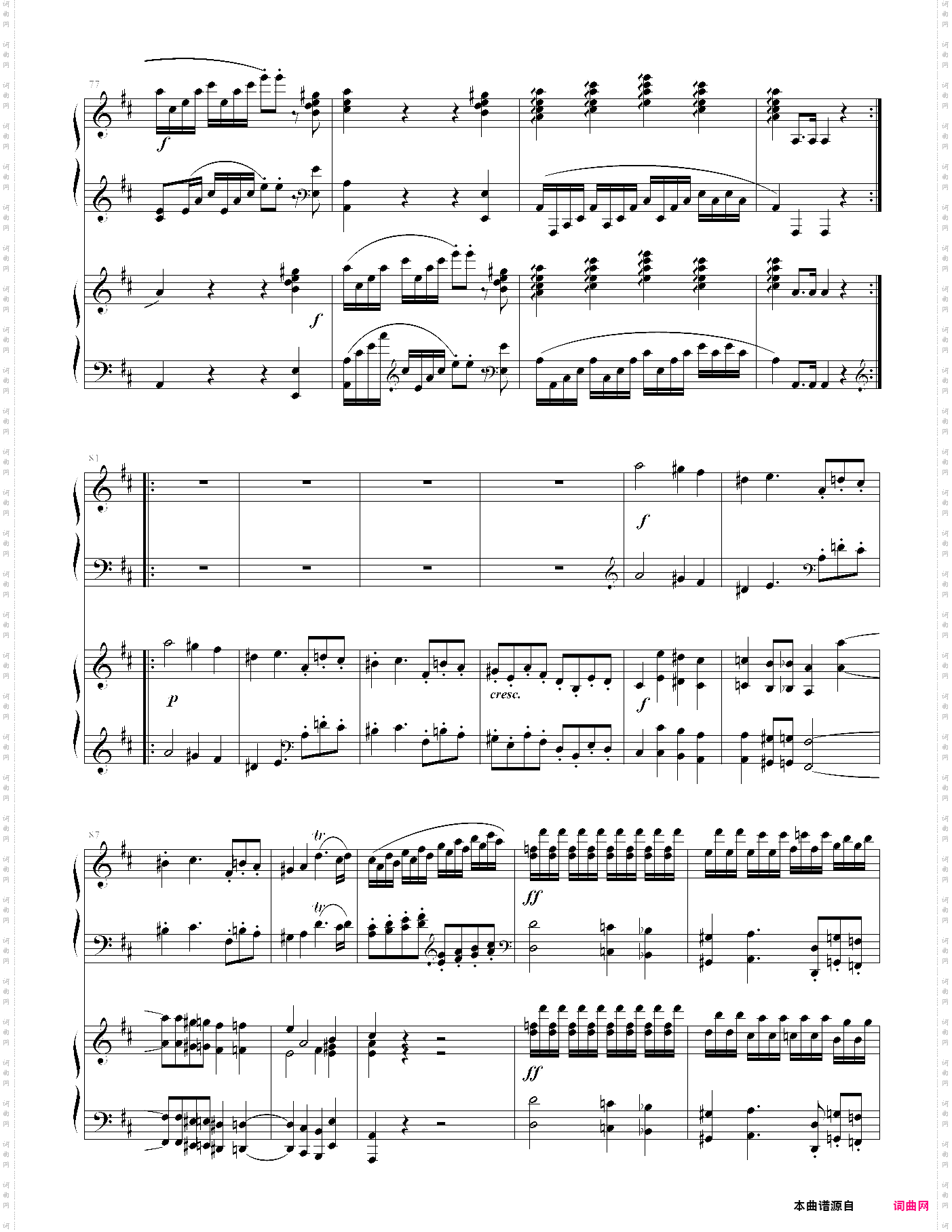 d大调双钢琴奏鸣曲k448第一乐章