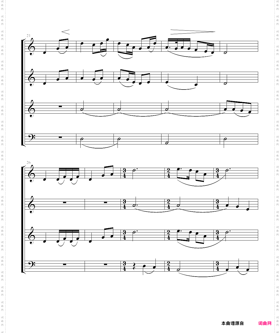 混声合唱夜夜的晚夕里梦见