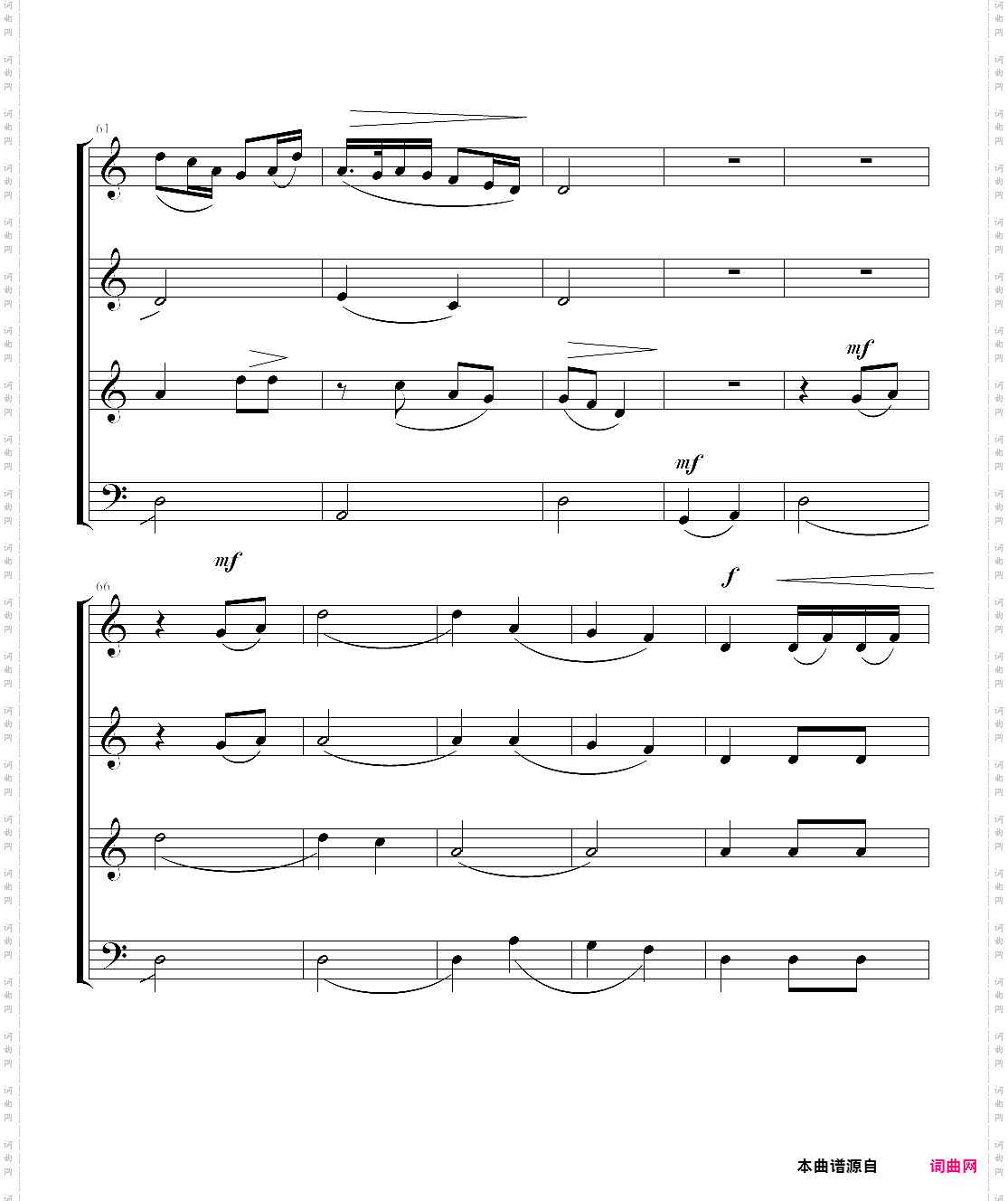 混声合唱夜夜的晚夕里梦见