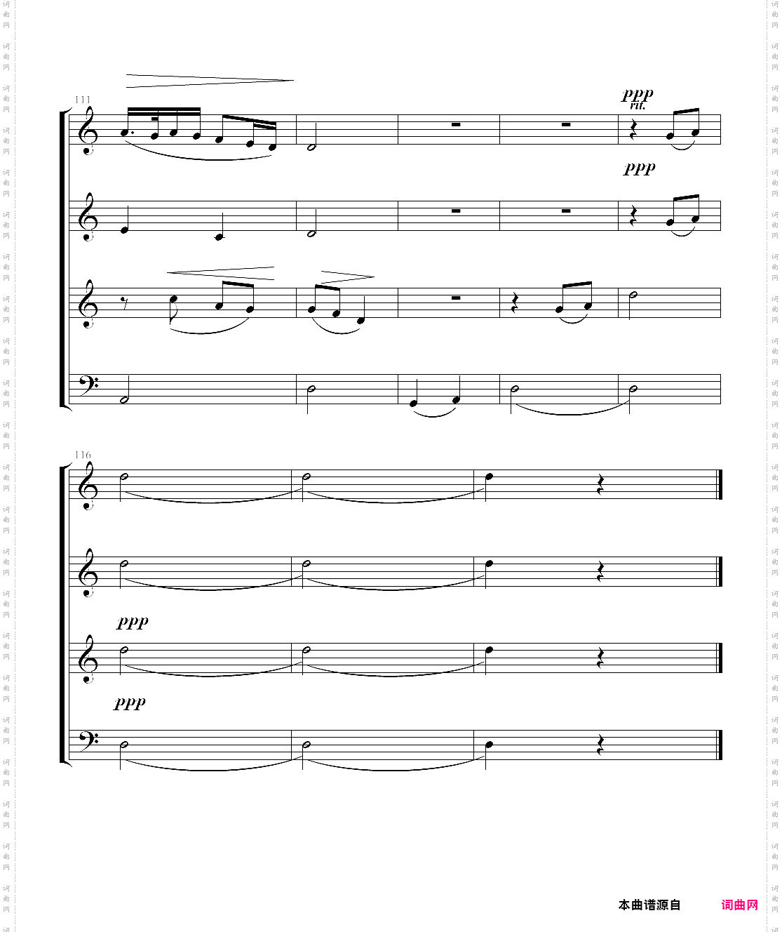 混声合唱夜夜的晚夕里梦见