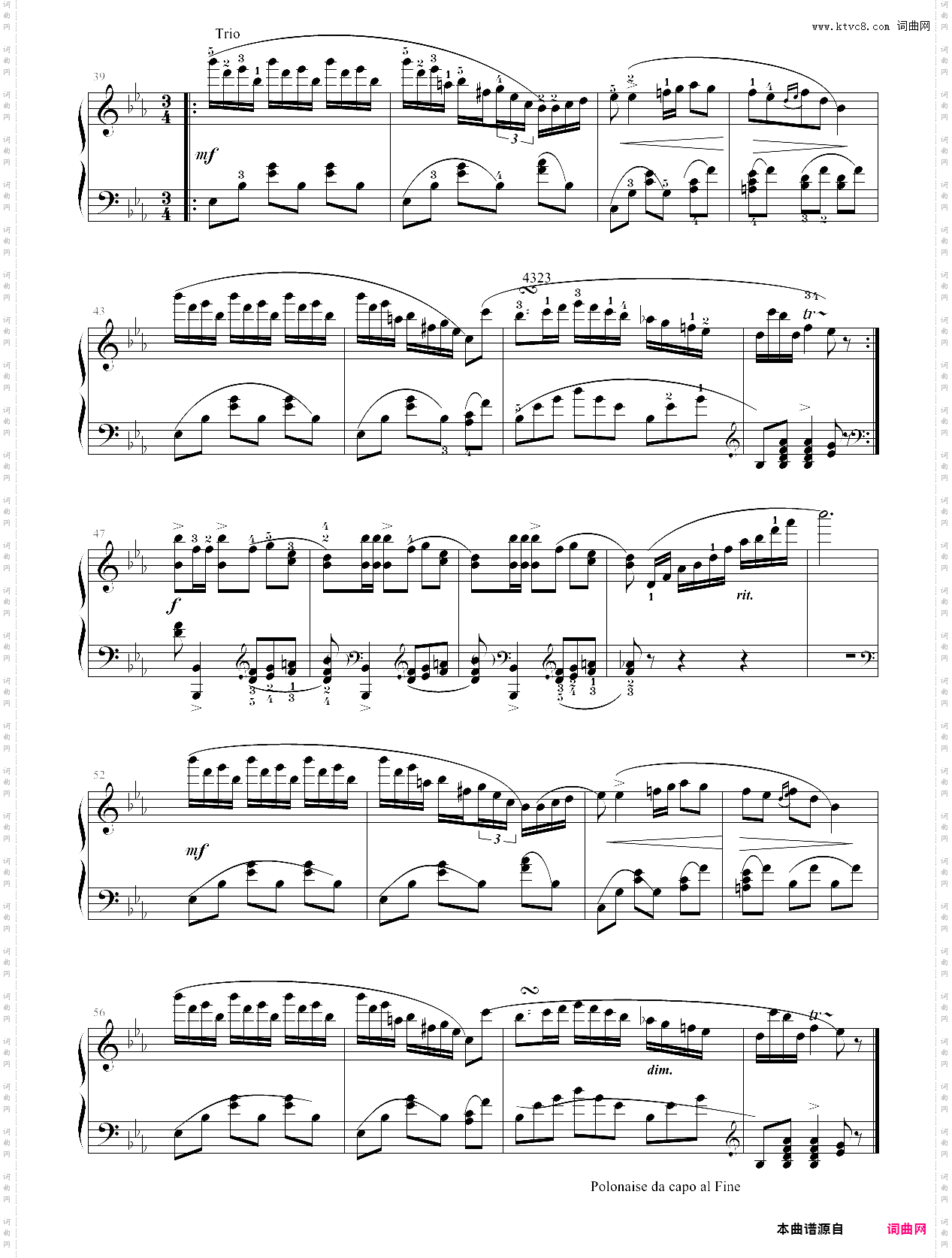 162·第八级中小型乐曲降a大调波兰舞曲-中央音乐学院业余考级教程