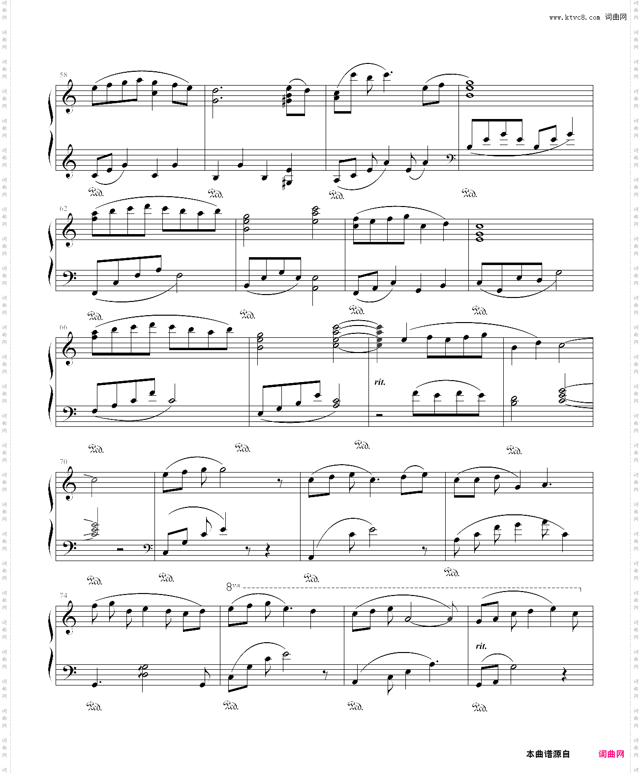 云端的天使钢琴简易版