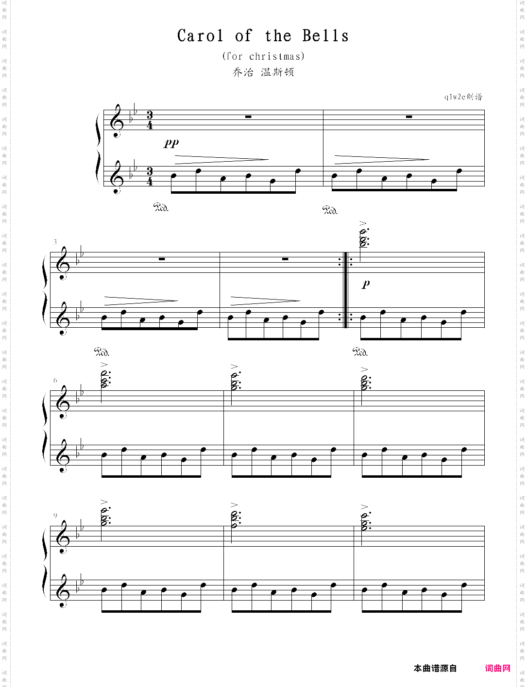 carol of the bells乔治温斯顿版
