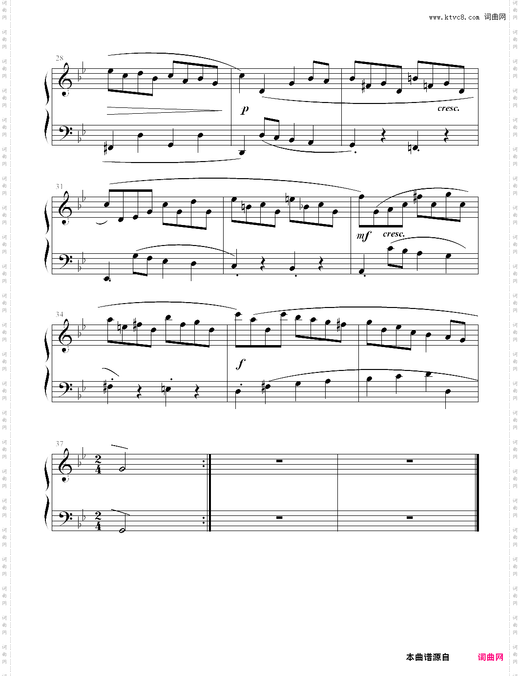 加伏特舞曲巴赫初级钢琴曲全集20