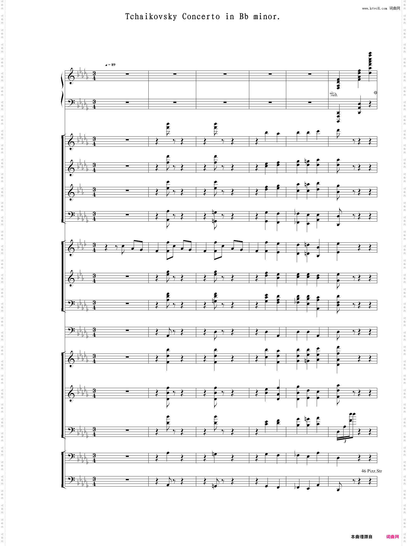 【乐队总谱】【第一份】柴可夫斯基 降b小调第一钢琴协奏曲