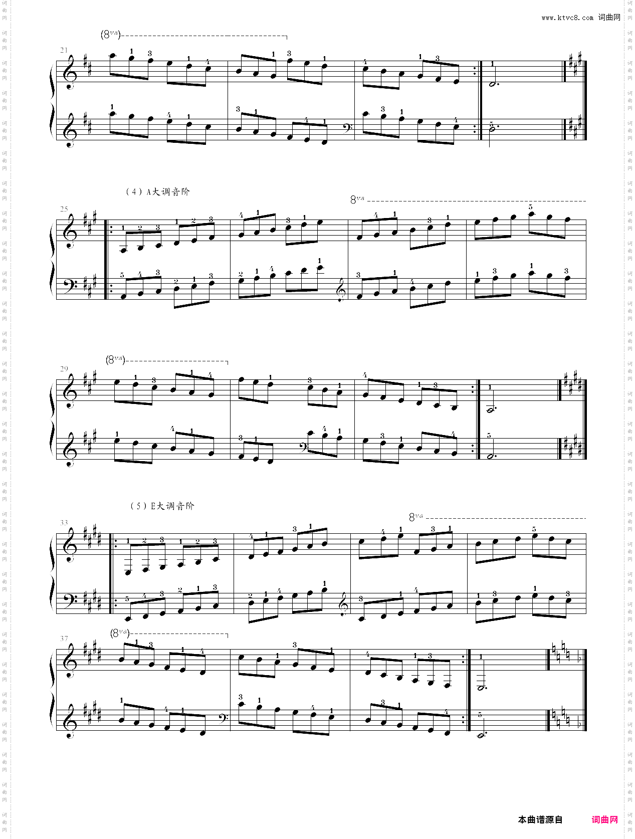 35-44·第三级基本练习音阶-中央音乐学院业余考级教程