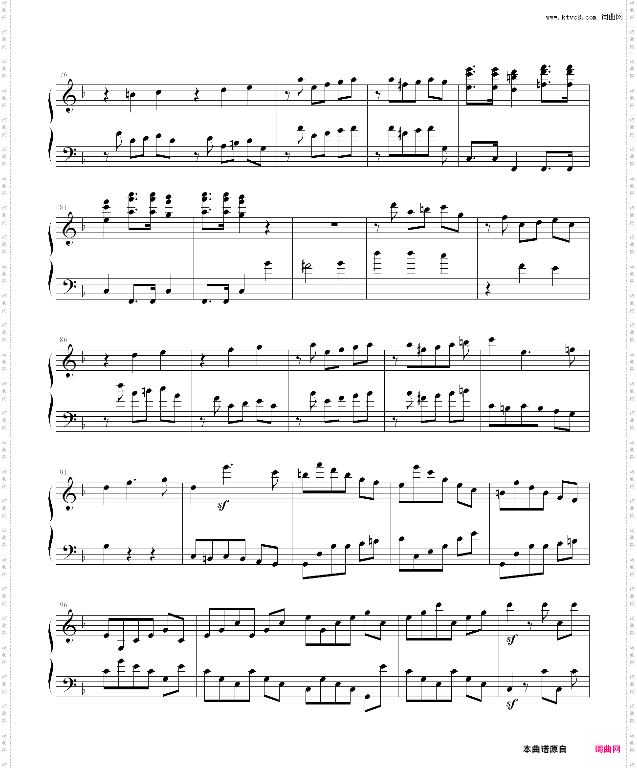 贝多芬第八交响曲第一乐章钢琴改编版