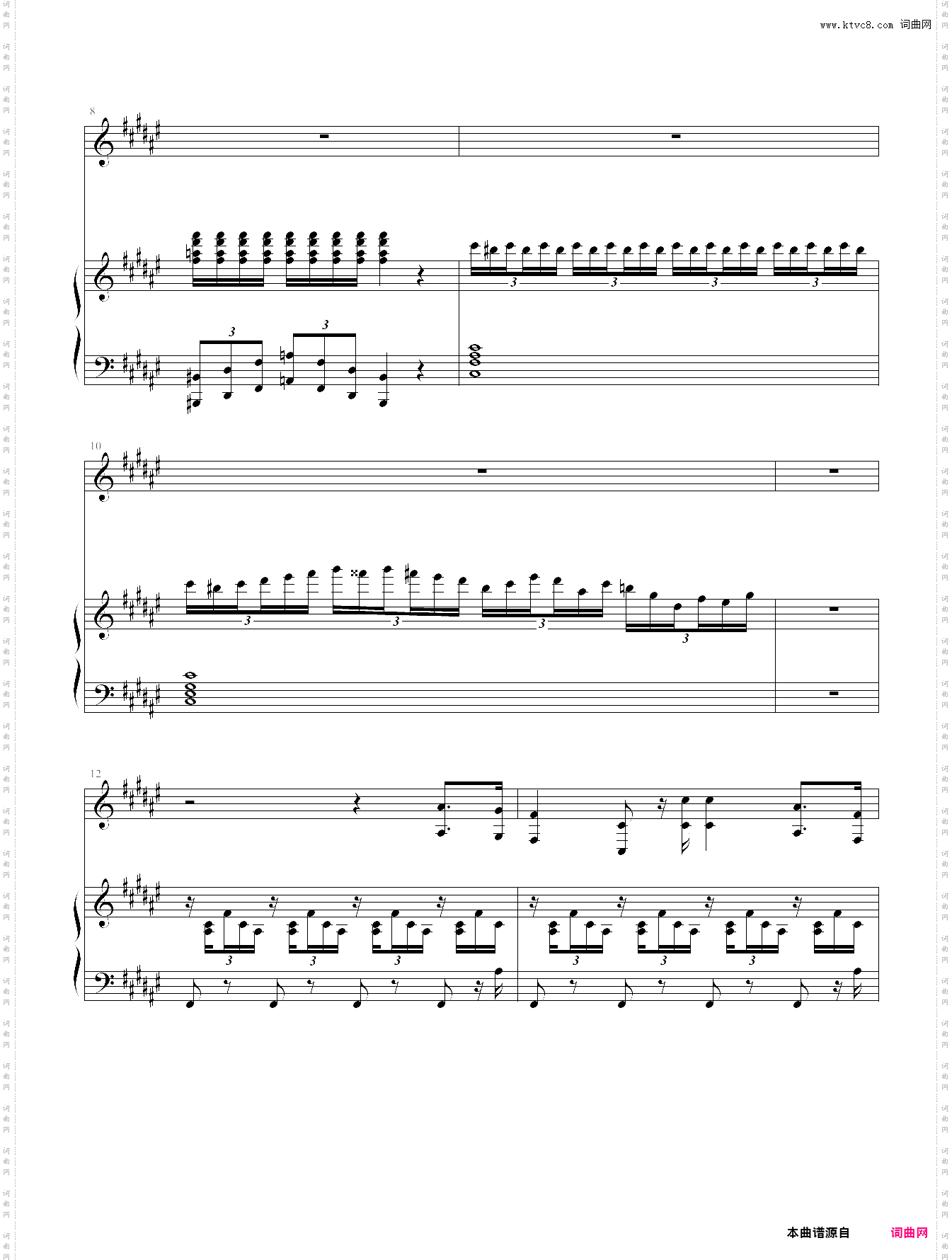 希伯来奴隶合唱的钢琴伴奏曲