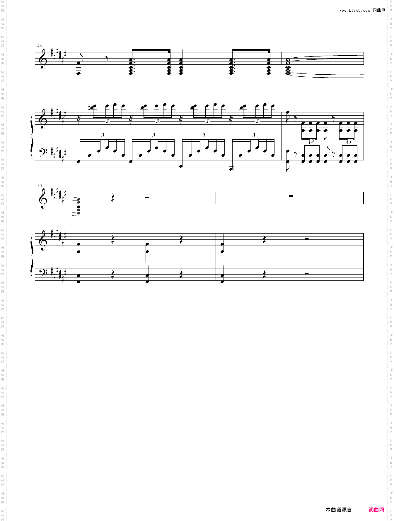 希伯来奴隶合唱的钢琴伴奏曲