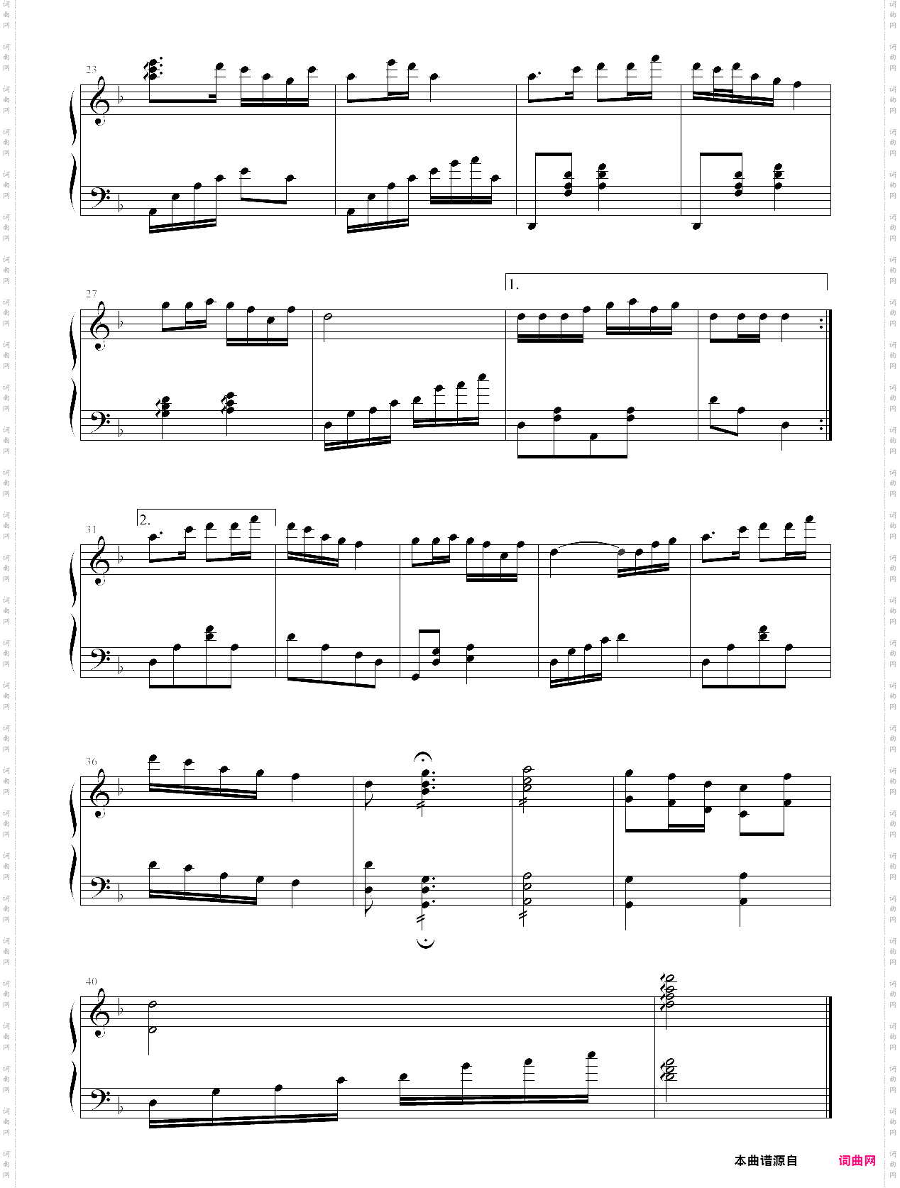 《最美的歌唱给妈妈》f调 镁甄钢琴