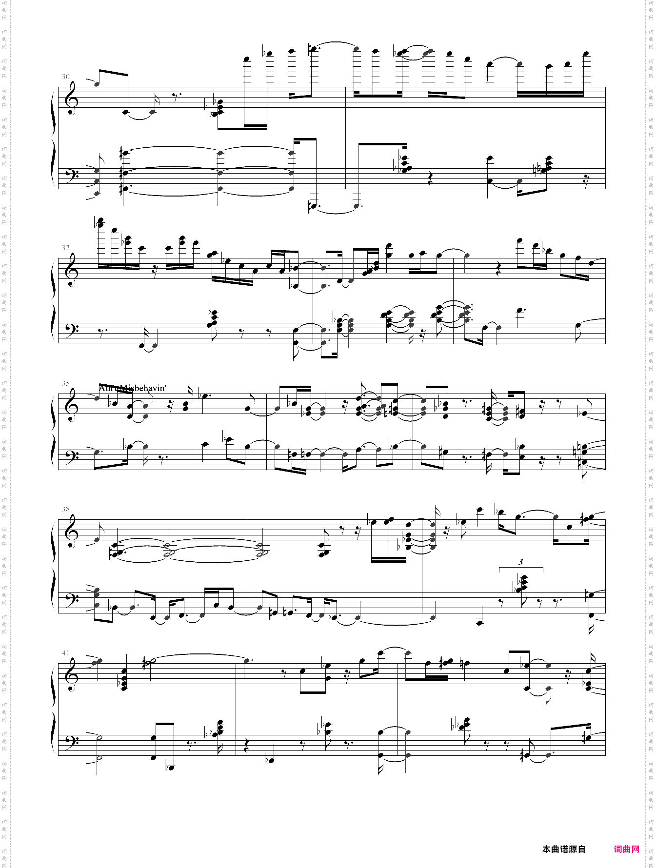 fats waller medley 4胖子沃勒的杂凑曲4,爵士版