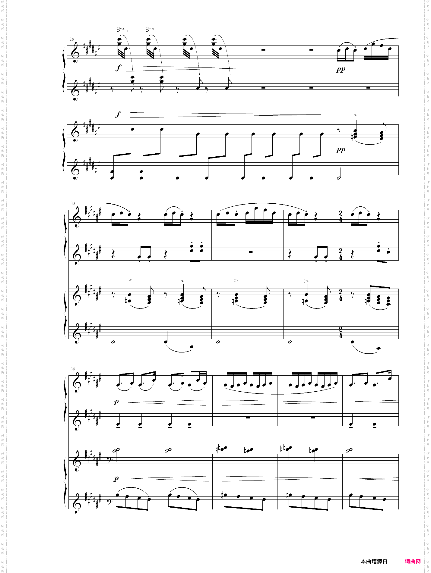 丑姑娘鹅妈妈组曲5首iii，四手联弹，拉威尔