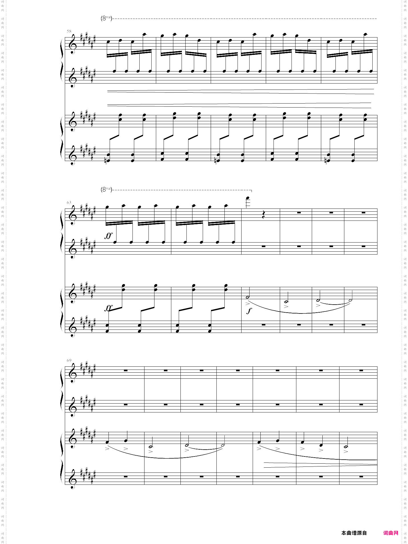 丑姑娘鹅妈妈组曲5首iii，四手联弹，拉威尔
