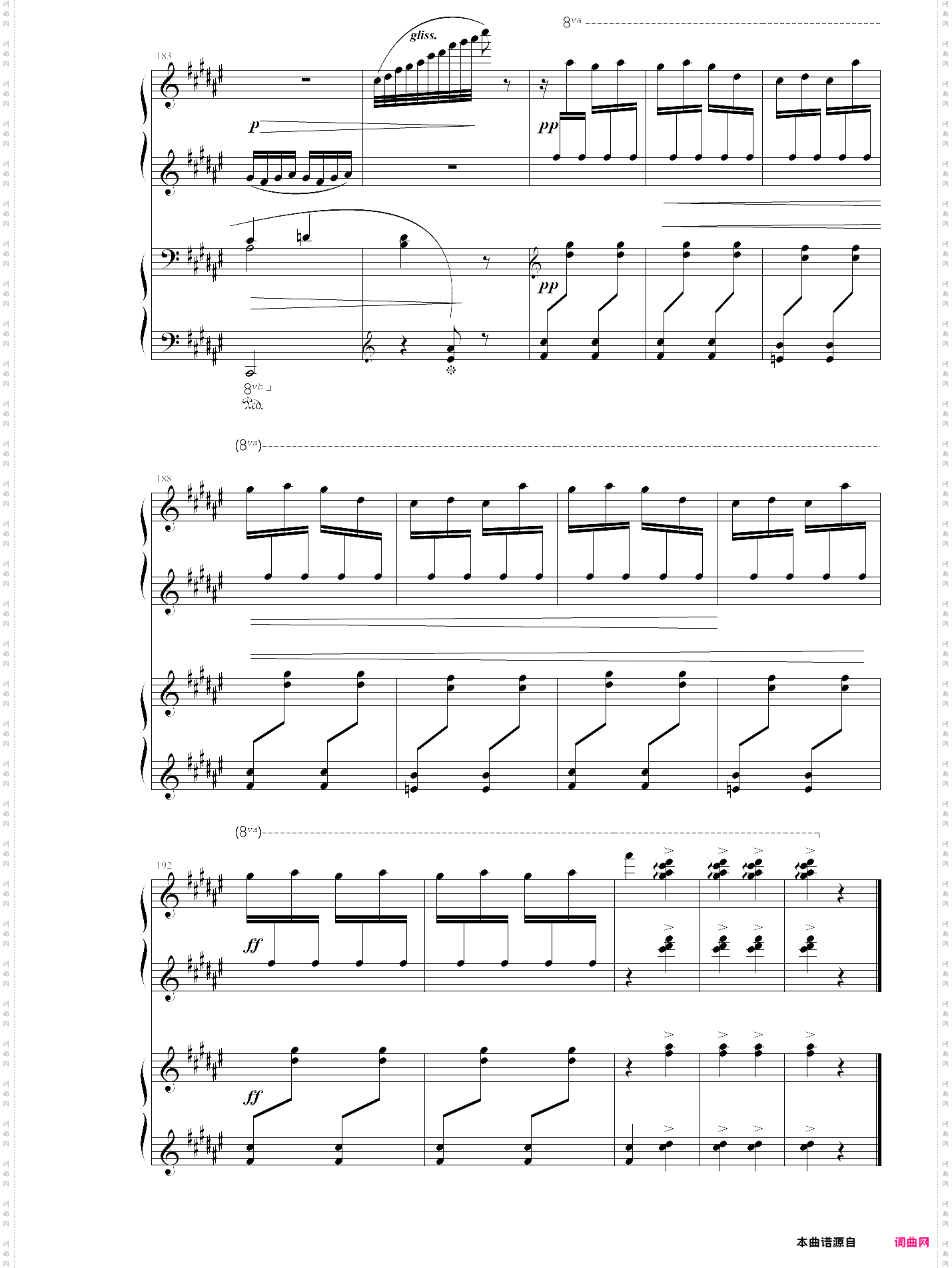 丑姑娘鹅妈妈组曲5首iii，四手联弹，拉威尔