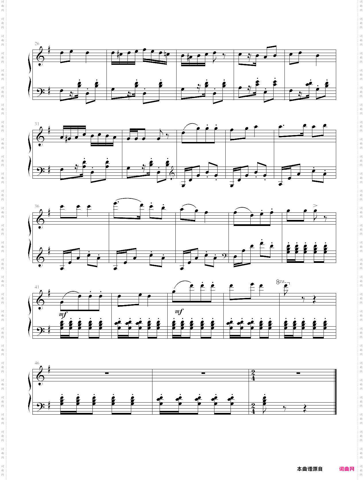 中国民歌儿童钢琴曲集102首028 black steeds