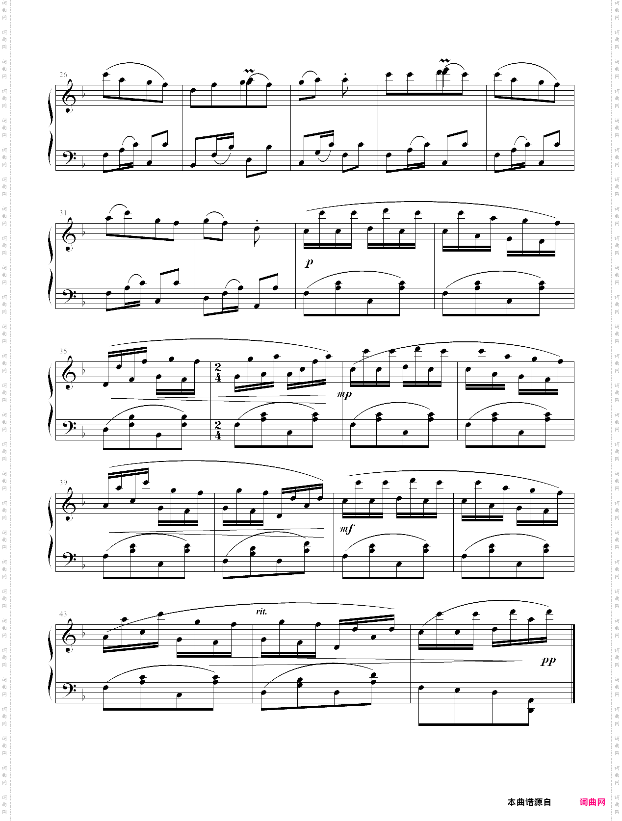 中国民歌儿童钢琴曲集102首040 swinging leisurely