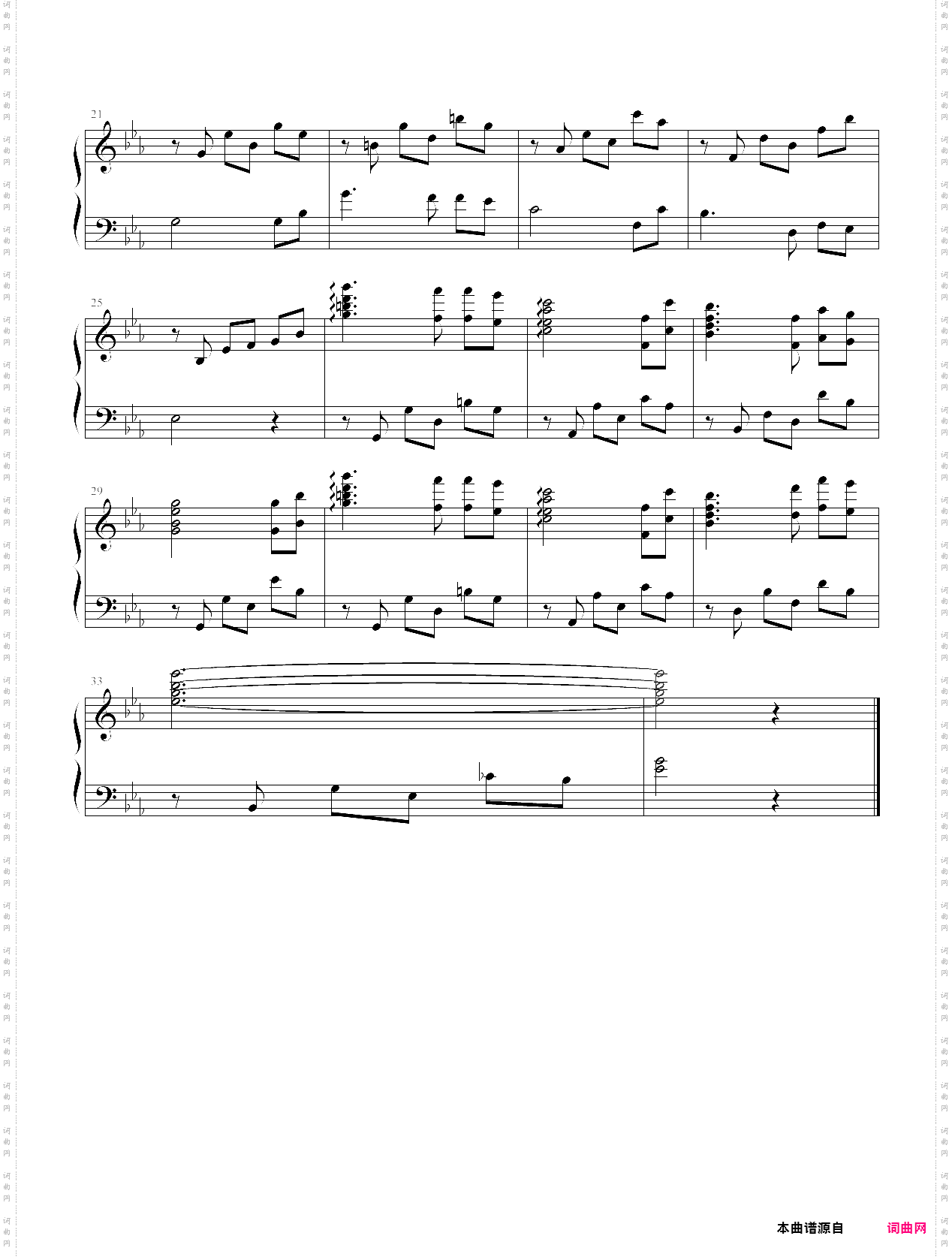 中国民歌儿童钢琴曲集102首054 in the silver moonlight