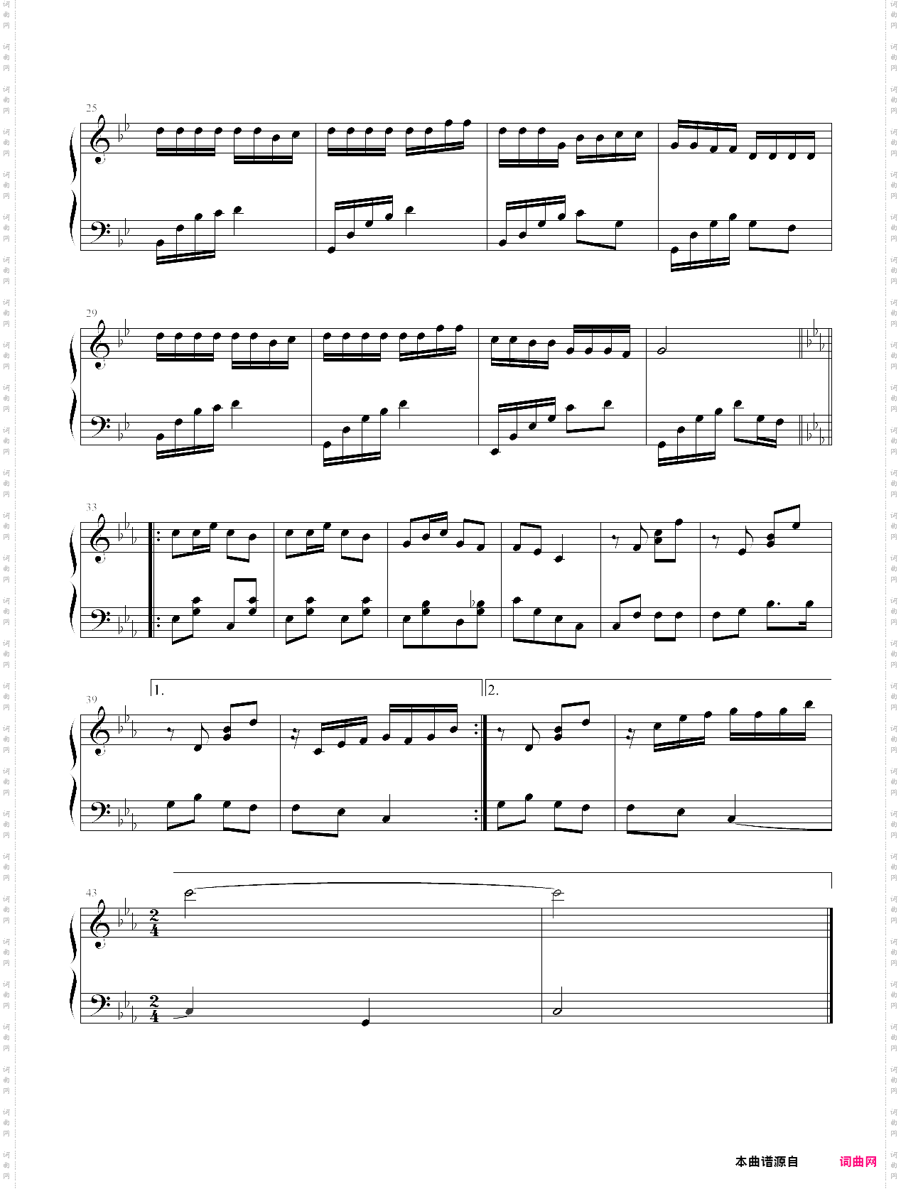中国民歌儿童钢琴曲集102首057 the peasant hunting for hares