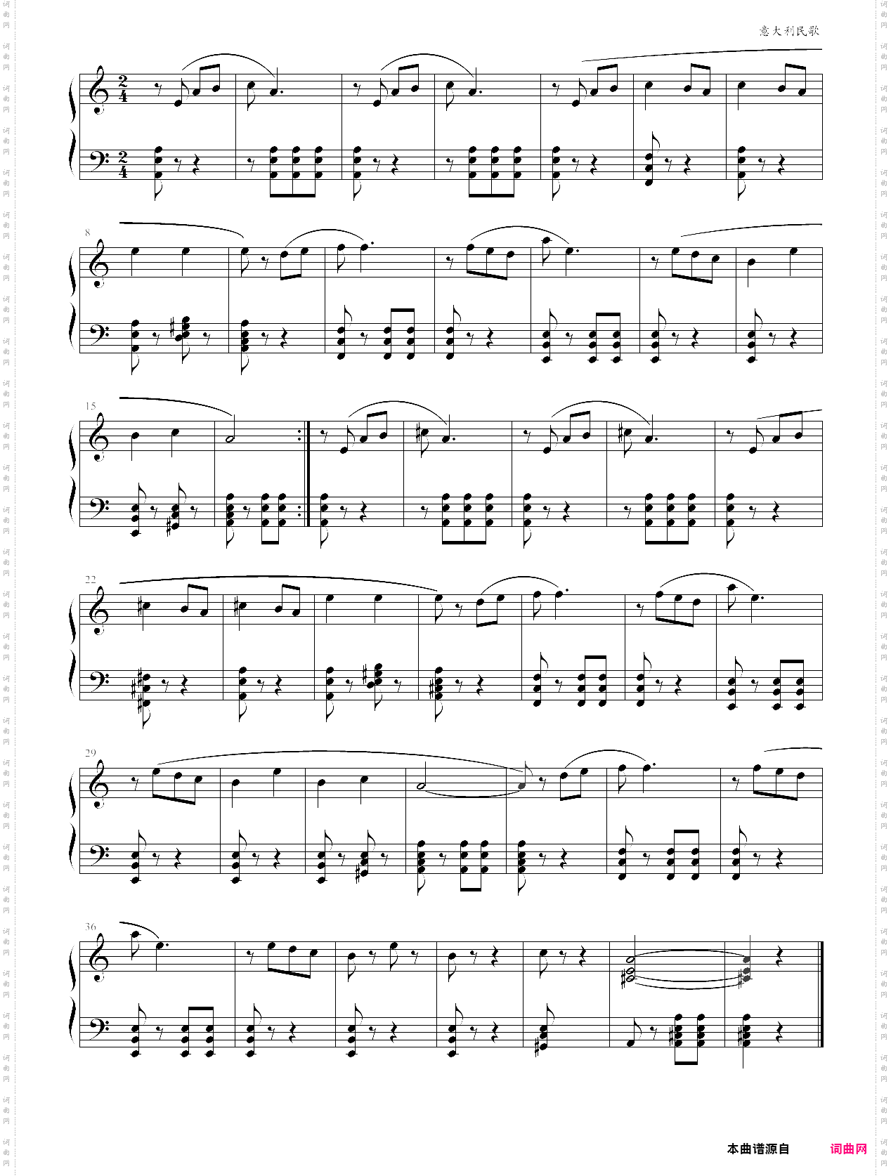 外国儿童歌曲钢琴曲集111首043 啊朋友